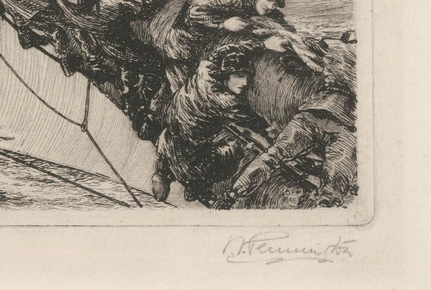 Oswald F. Pennington (1885 1953) Early 20th Century Etching, The Weather Leach photo for sale