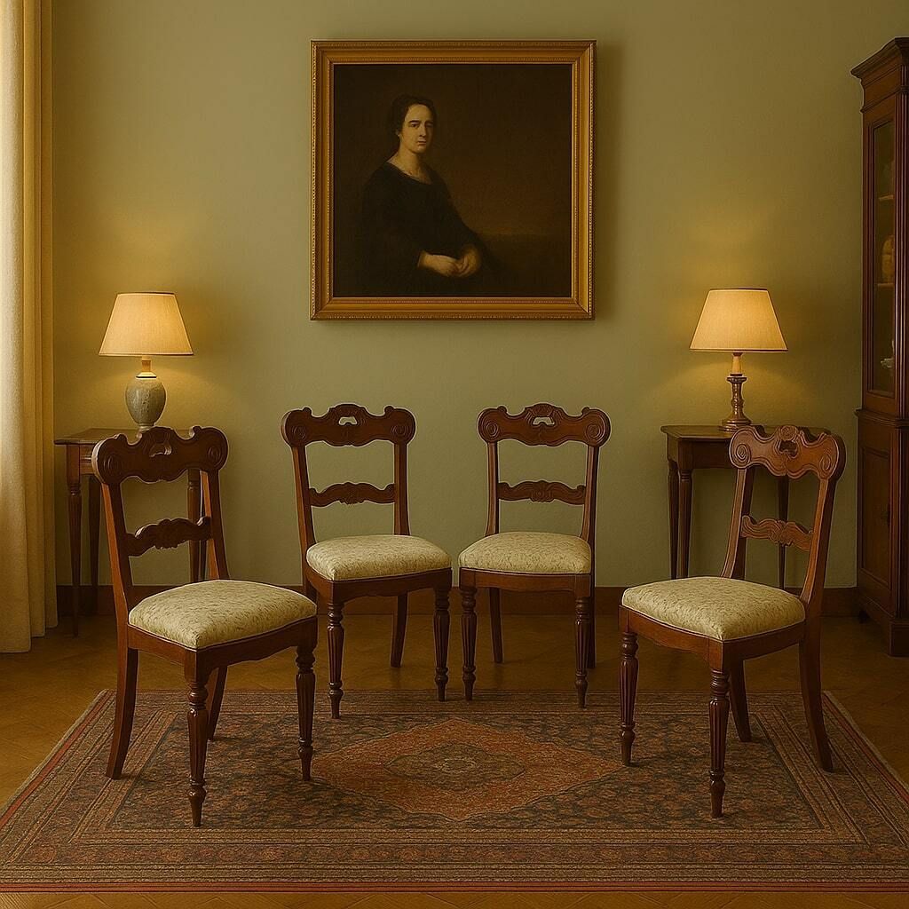 Antique Chairs Restoration Period Carved Mahogany XIX Century photo furniture