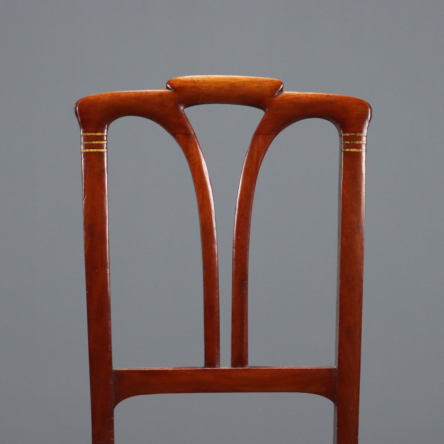 Art Nouveau Chairs Mahogany Fabric Padding XX Century photo Furniture
