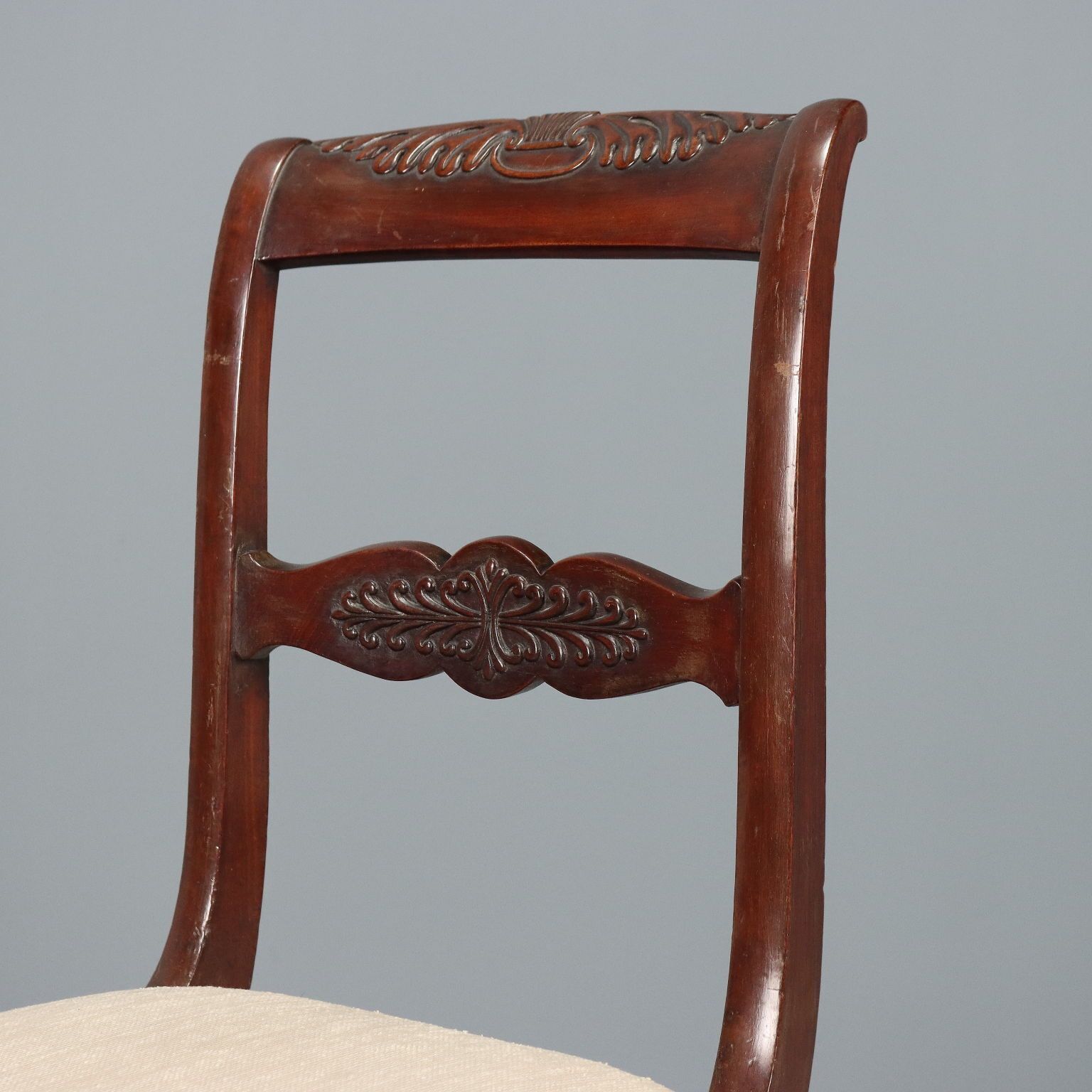 Antique Chairs Charles X Mahogany Fabric France XIX Century photo Furniture
