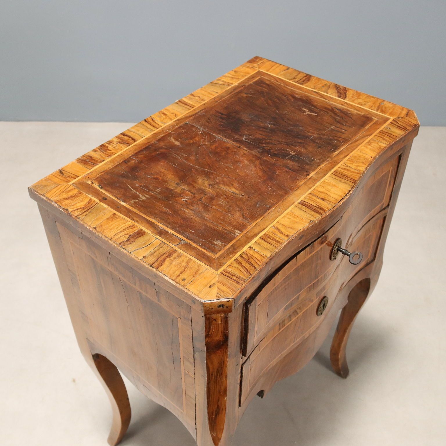 Bedside Tables Baroque Walnut Olive Italy XVIII Century photo buy