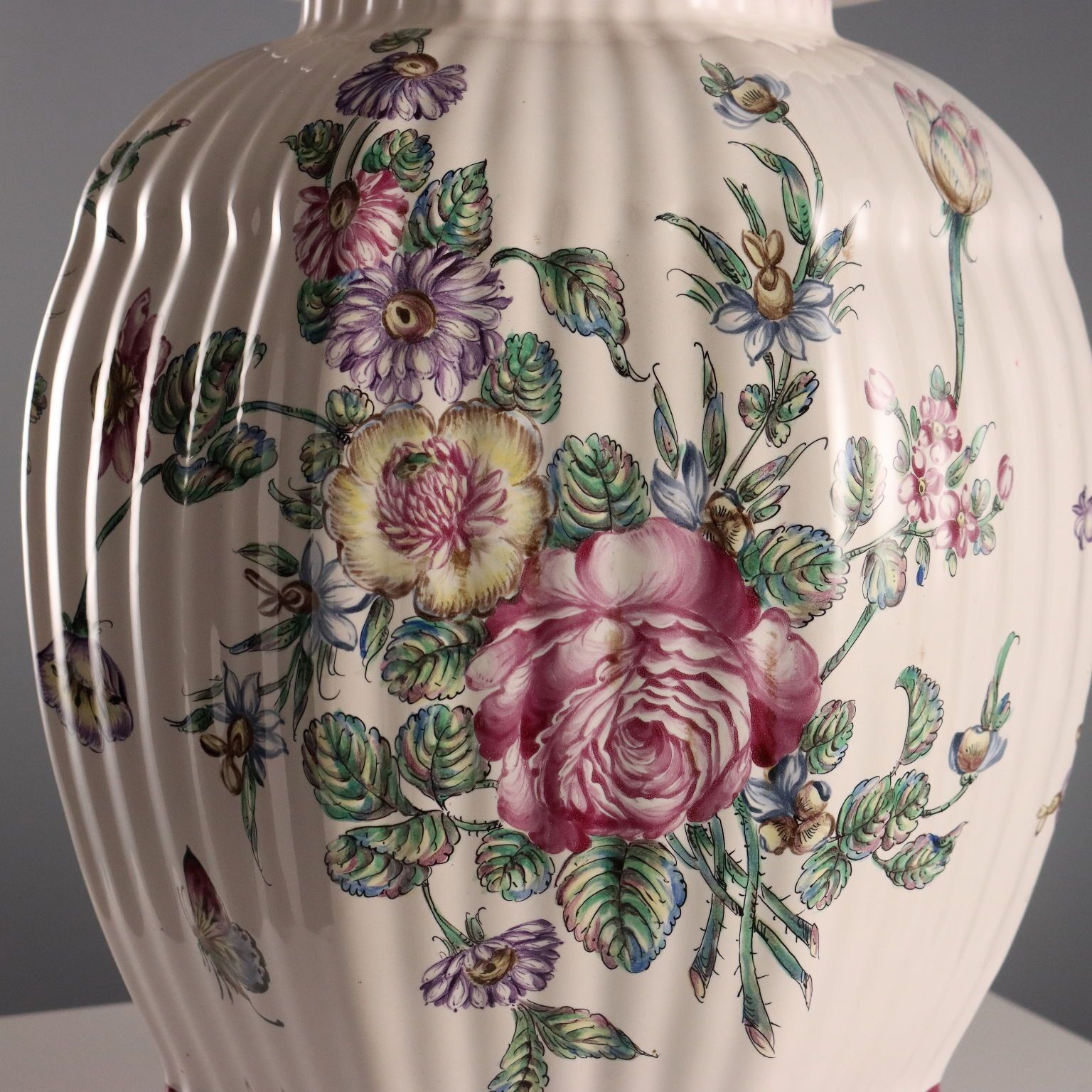Antique Potiche Majolica Manufacture Of Lille France XIX Century photo for sale