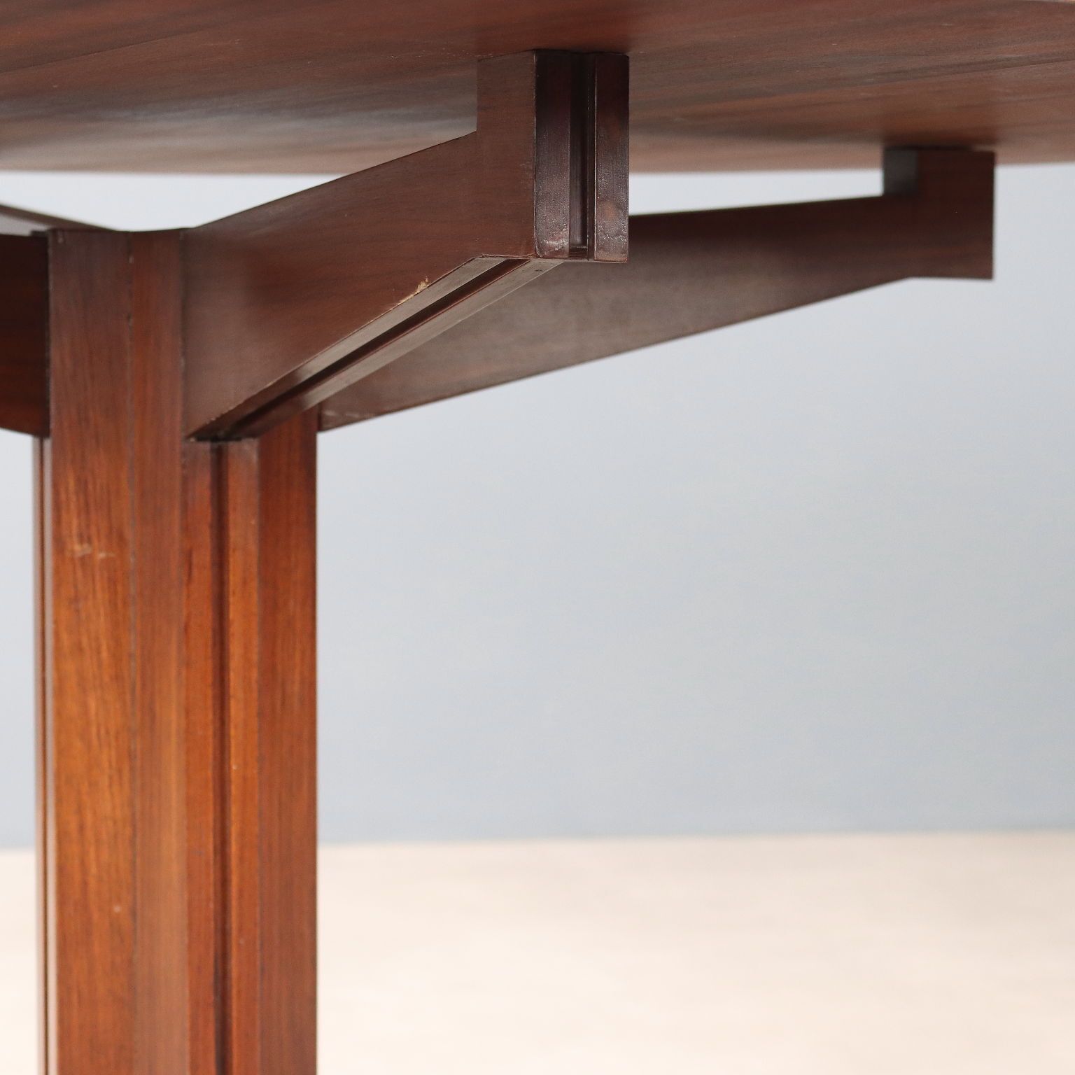 Vintage Dining Table Exotic Woods Design Italy 1960s photo for sale