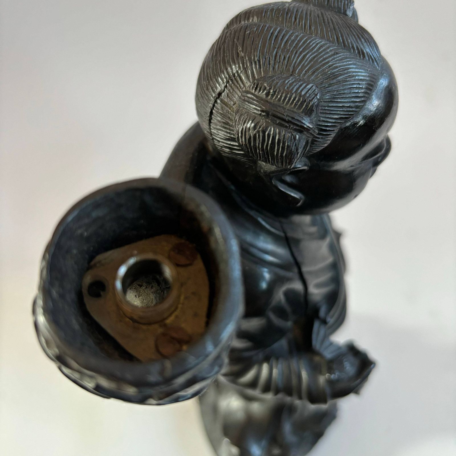Antique Chinese Red Sandalwood Carved Immortal Figure With Bird photo vinterior