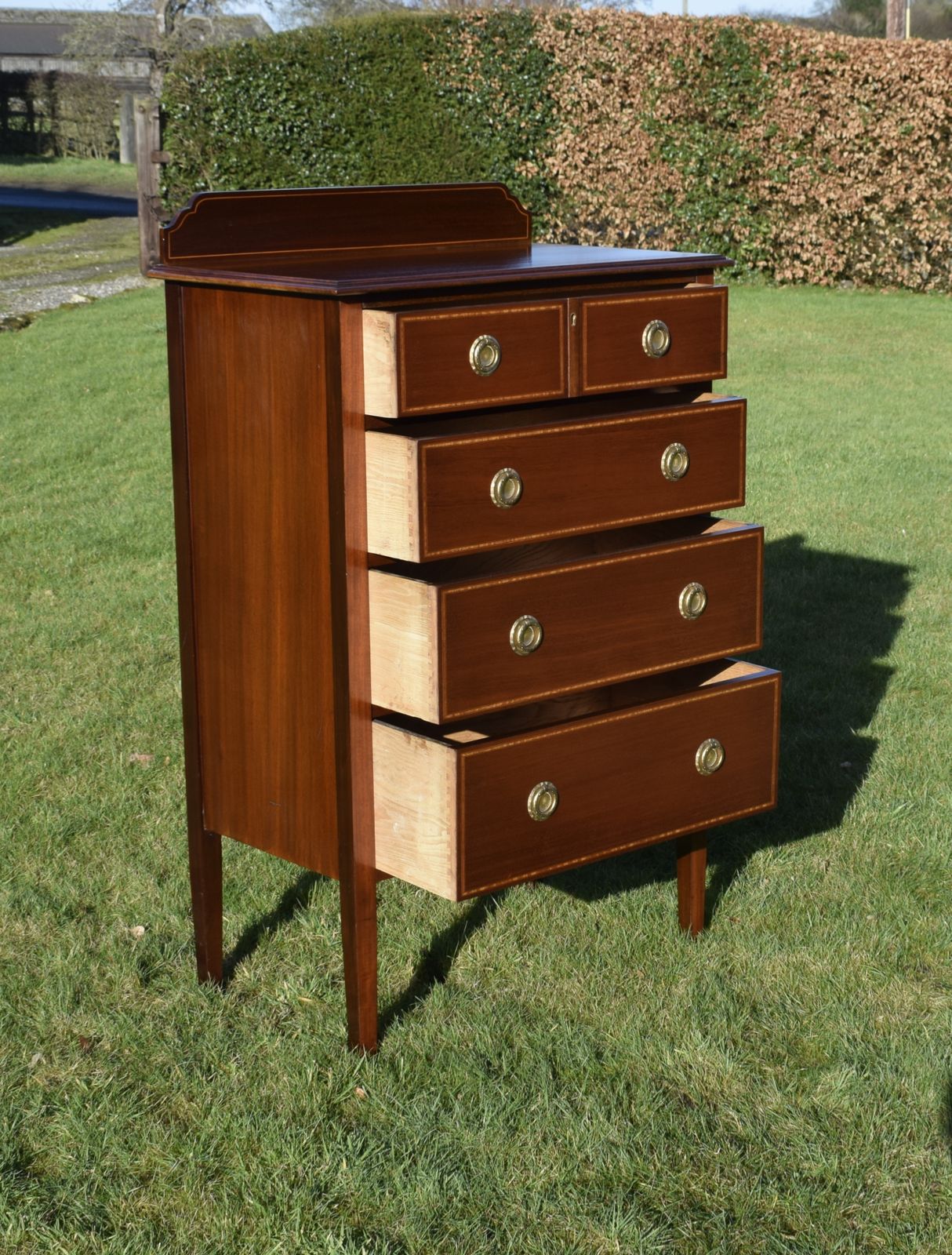 Furniture Edwardian Mahogany Inlaid Chest Of Drawers photo