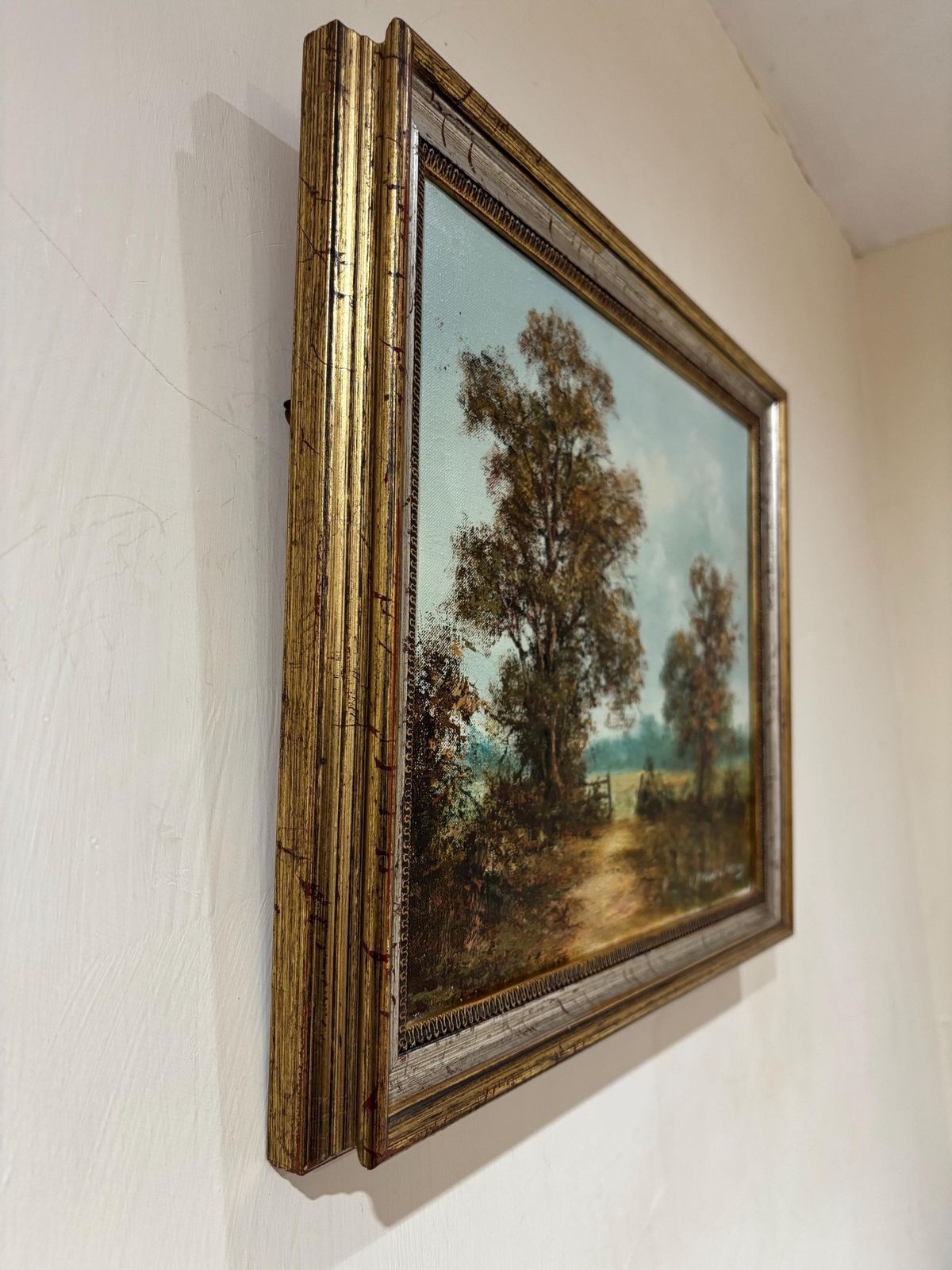 Original Oil Painting Colin Maxwell Parsons "The Open Gate" Landscape Canvas photo Art