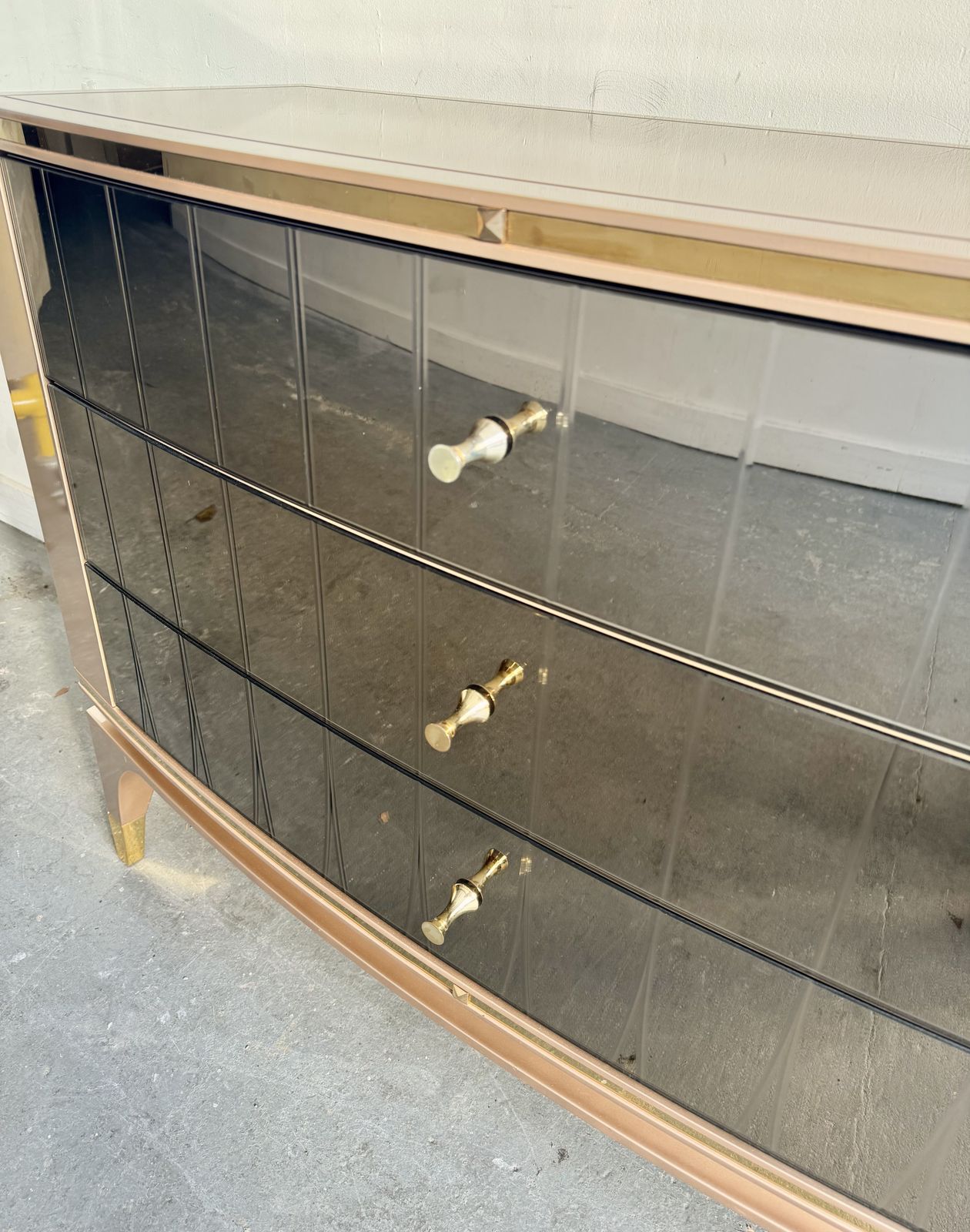 Furniture Large Italian Style Mirrored Chest Of Drawers photo