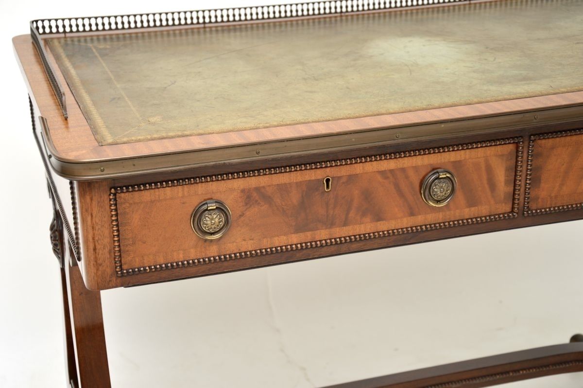 Antique Regency Style Mahogany Leather Top Desk / Writing Table photo Furniture