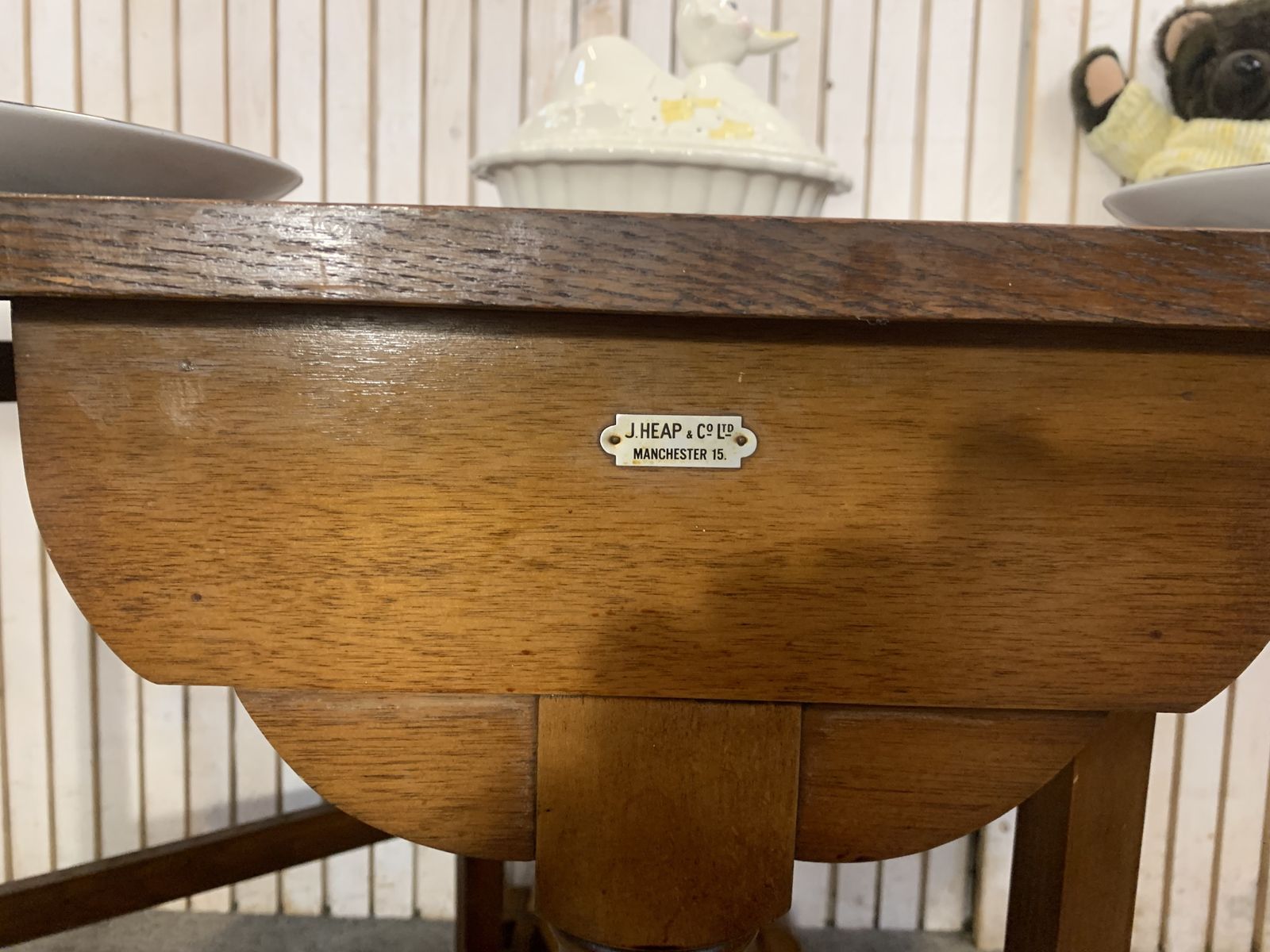 Vintage Drop Leaf Dining Table J. Heap & Co Solid Wood Extendable photo 175.0