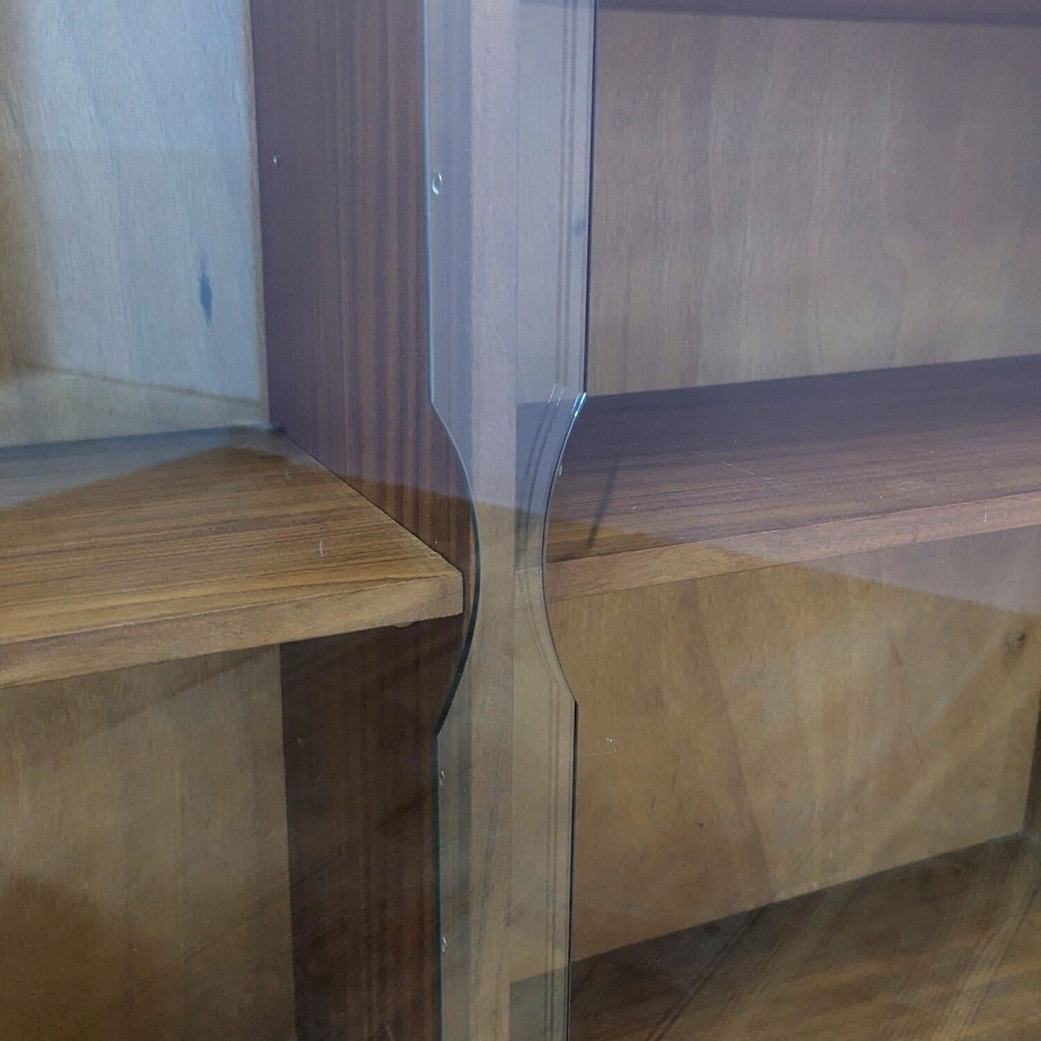 photo furniture Large Vintage 1960s British Teak Glazed Bookcase