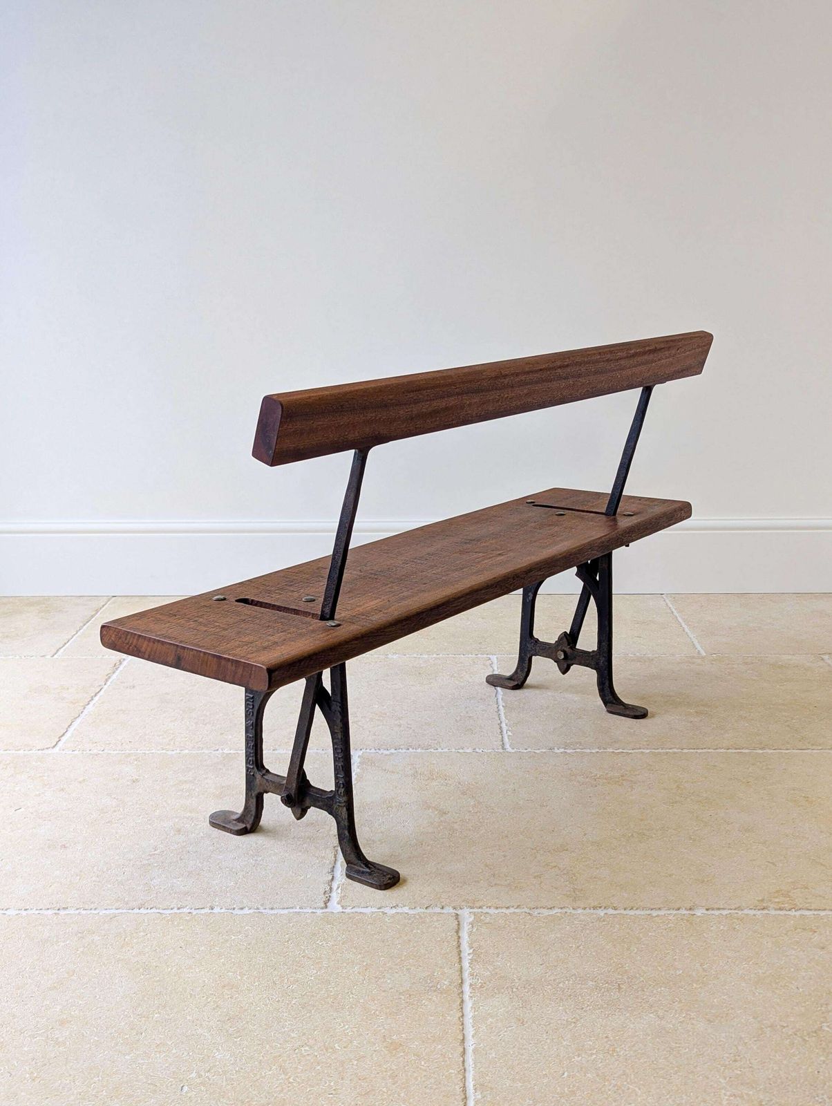 Antique Victorian Reversible Tram Bench By Fisher & Son C.1890 photo vintage