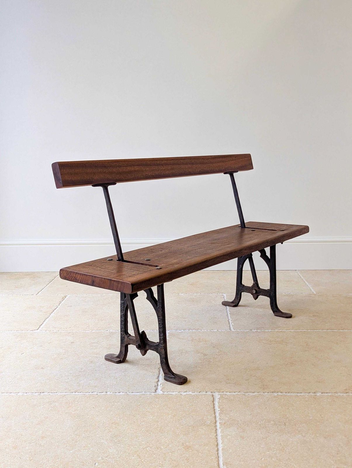 photo buy Antique Victorian Reversible Tram Bench By Fisher & Son C.1890