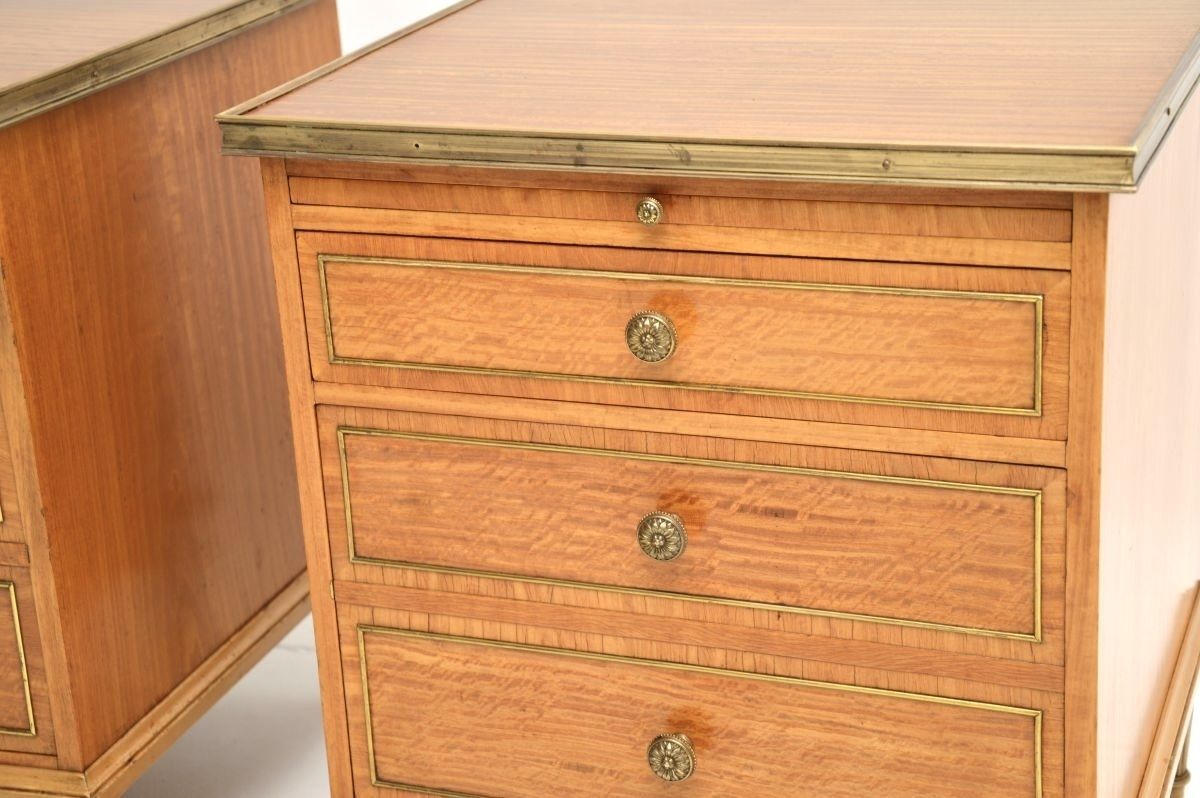 Pair Of Antique Satin Wood Bedside Chests photo Furniture