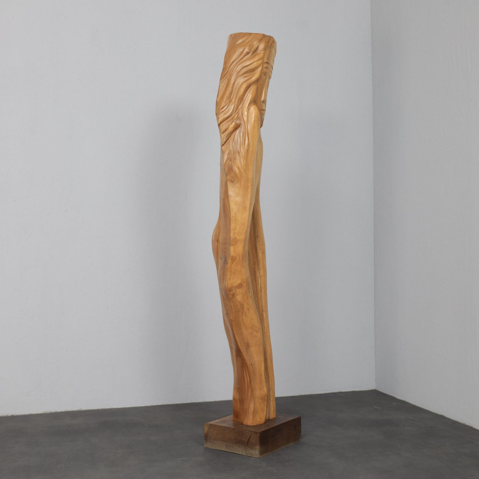 Monumental Hand Carved Oak Sculpture, Belgium, 1970s photo Art