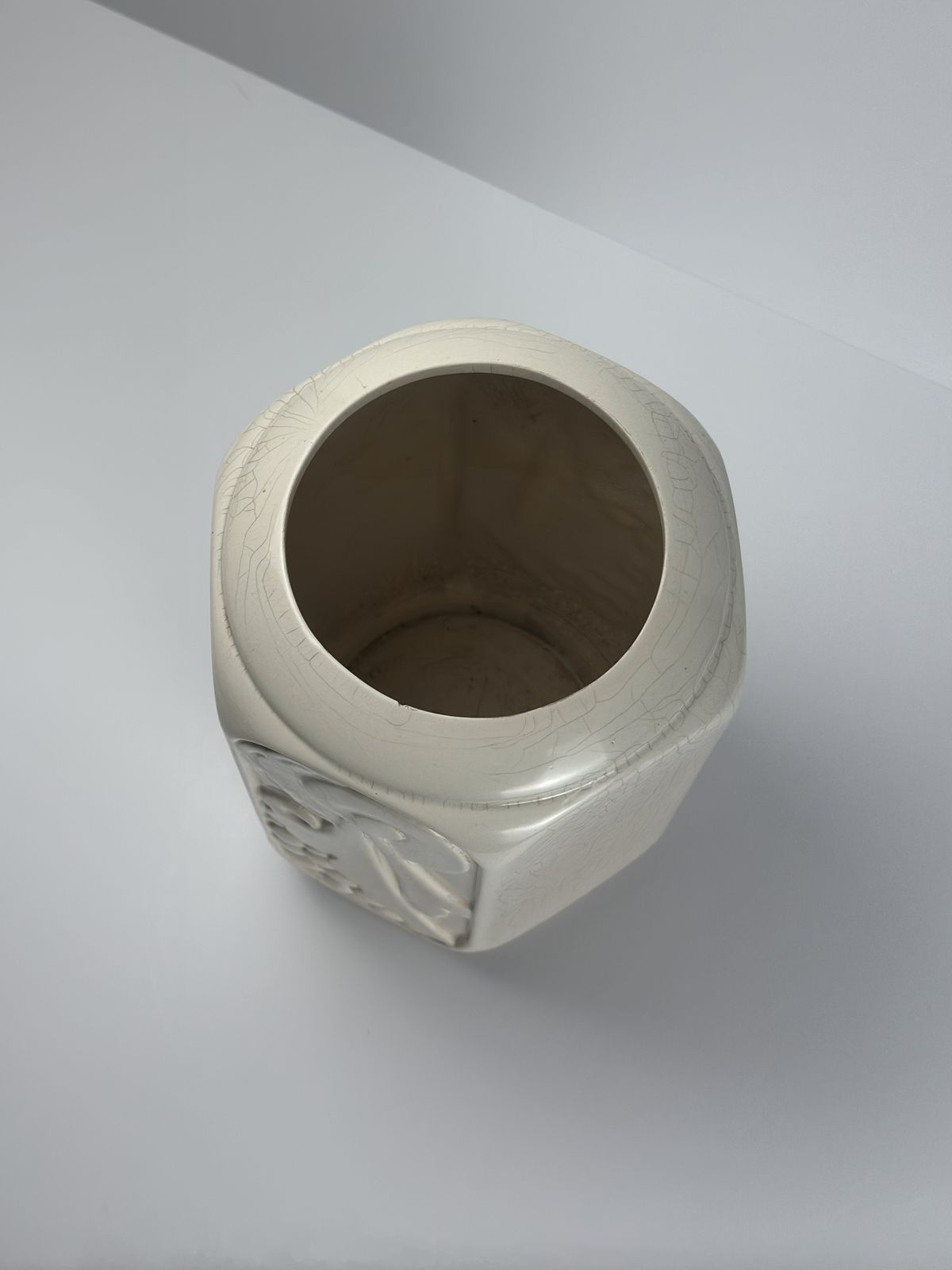 Art Deco French Craquelé Ceramic Vase, Orchies, 1930s photo for sale