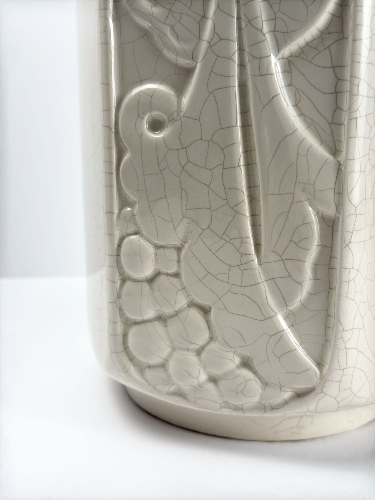 Art Deco French Craquelé Ceramic Vase, Orchies, 1930s photo 795.0