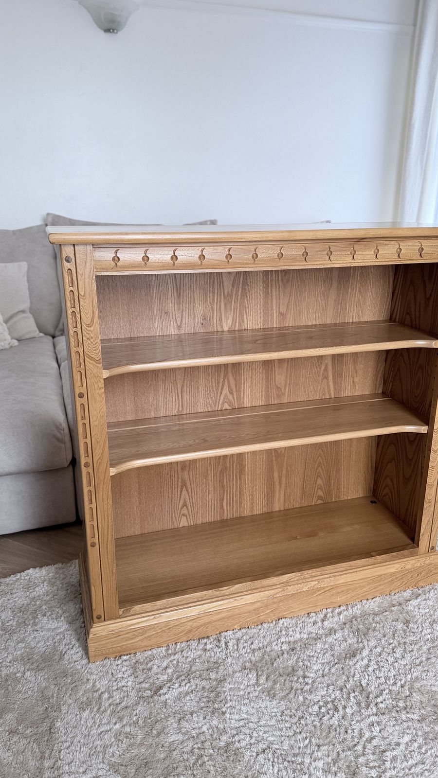 Ercol Golden Dawn Elm Open Bookcase photo furniture