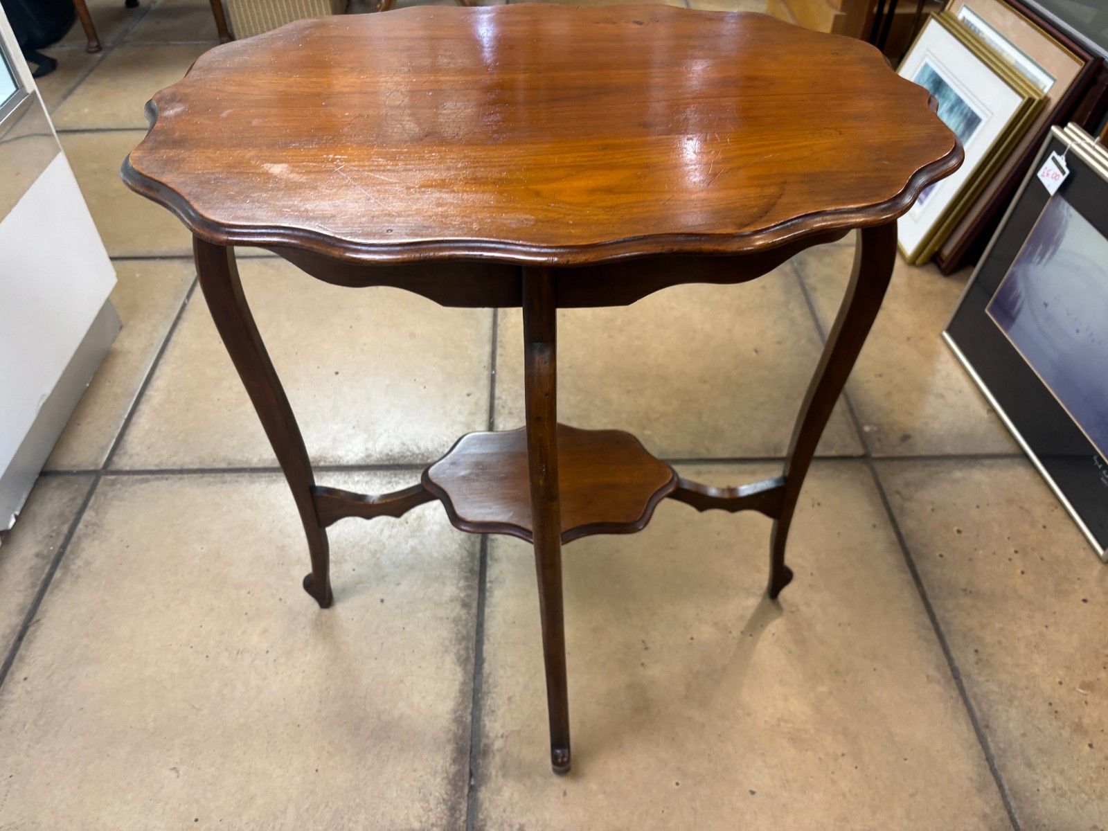Edwardian Mahogany Two Tier Occasional/ Side Table With Scalloped Edge photo buy