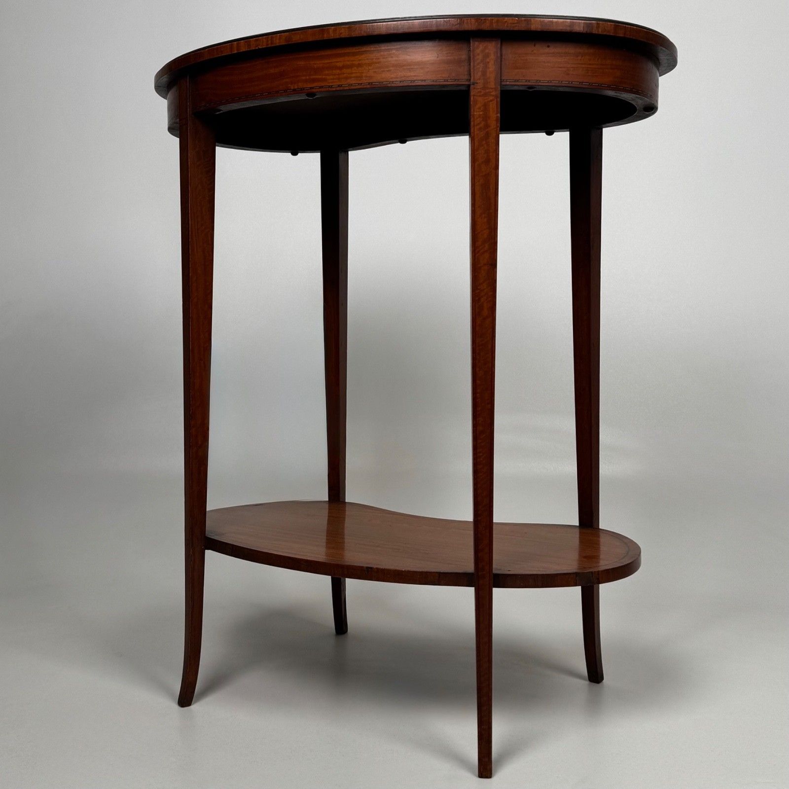 Antique 19th Century Kidney Shaped Side Table In Satinwood photo furniture
