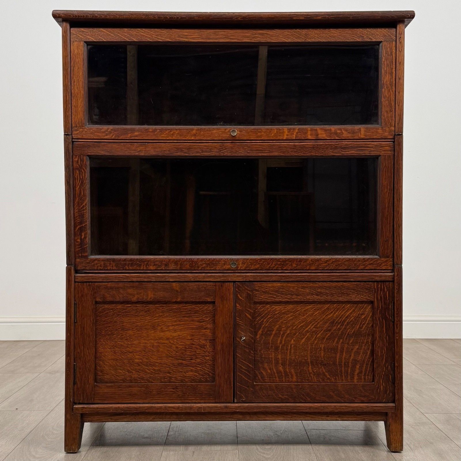 Antique 20th Century Globe Wernicke Style Cabinet In Oak photo furniture