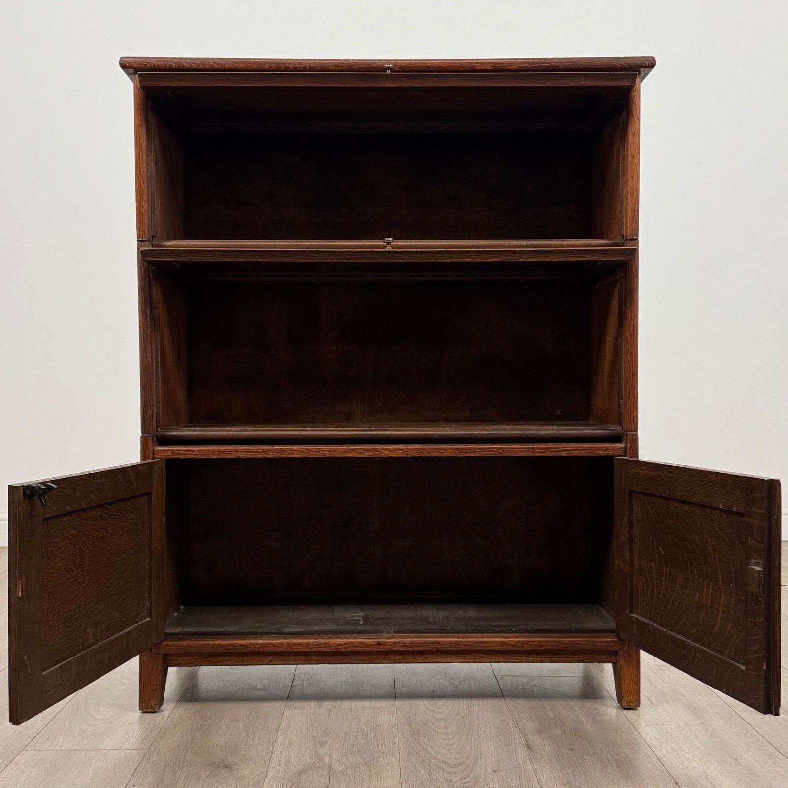 Antique 20th Century Globe Wernicke Style Cabinet In Oak photo for sale