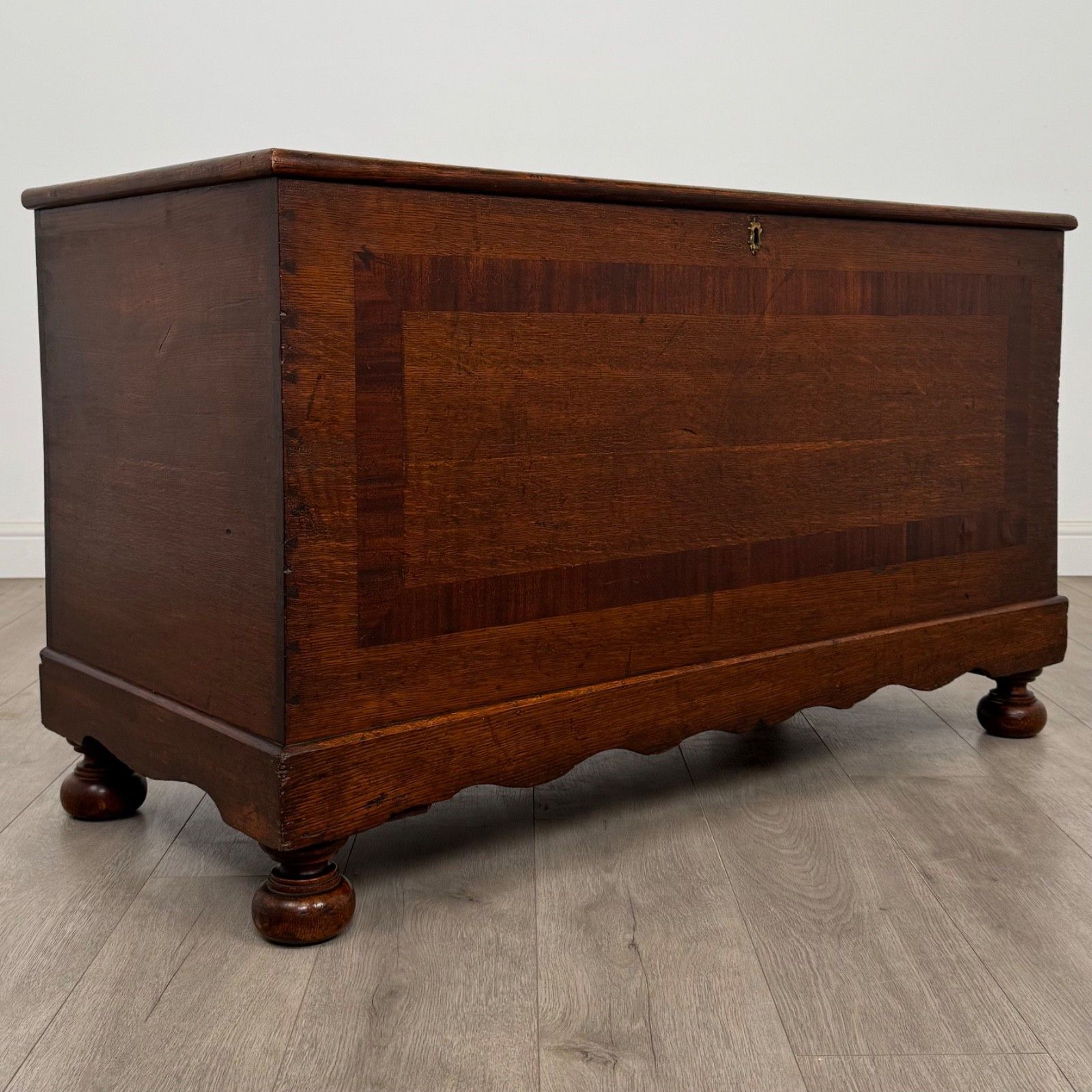Antique 19th Century Fine Quality Coffer / Blanket Box In Oak photo vintage