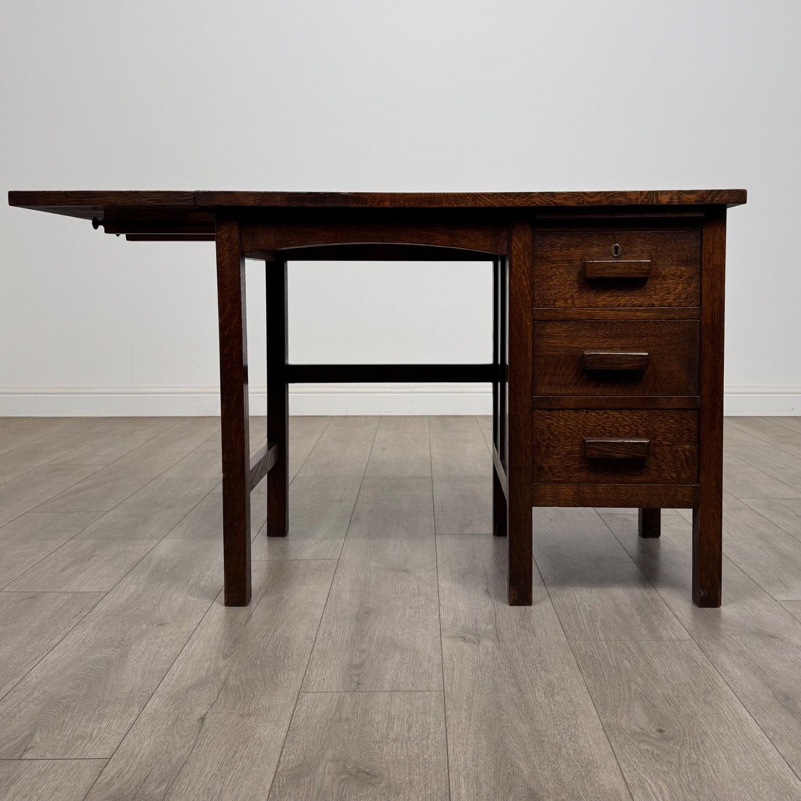Antique 20th Century Good Quality Desk In Oak photo furniture