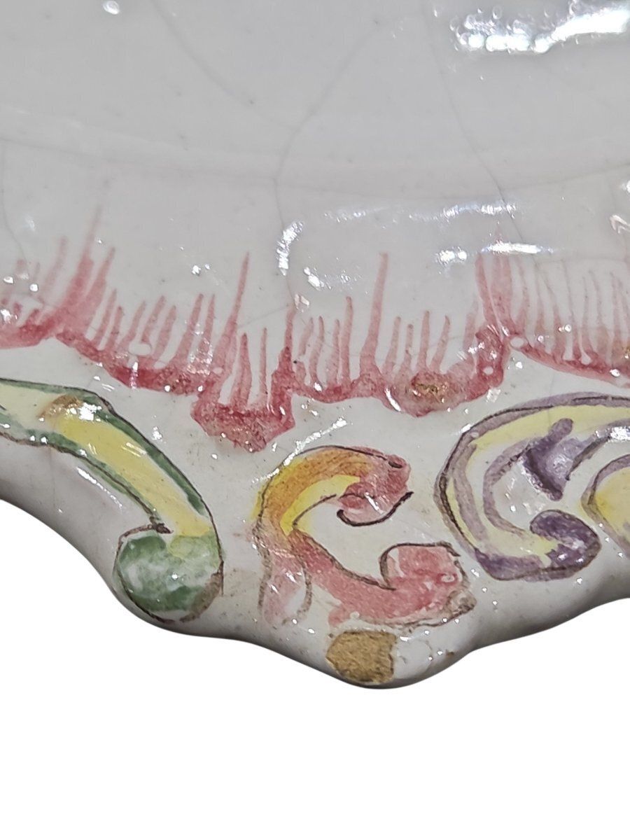 Antique Earthenware Plate With Polychrome Floral Decoration, Late 18th – Early 19th Century photo buy