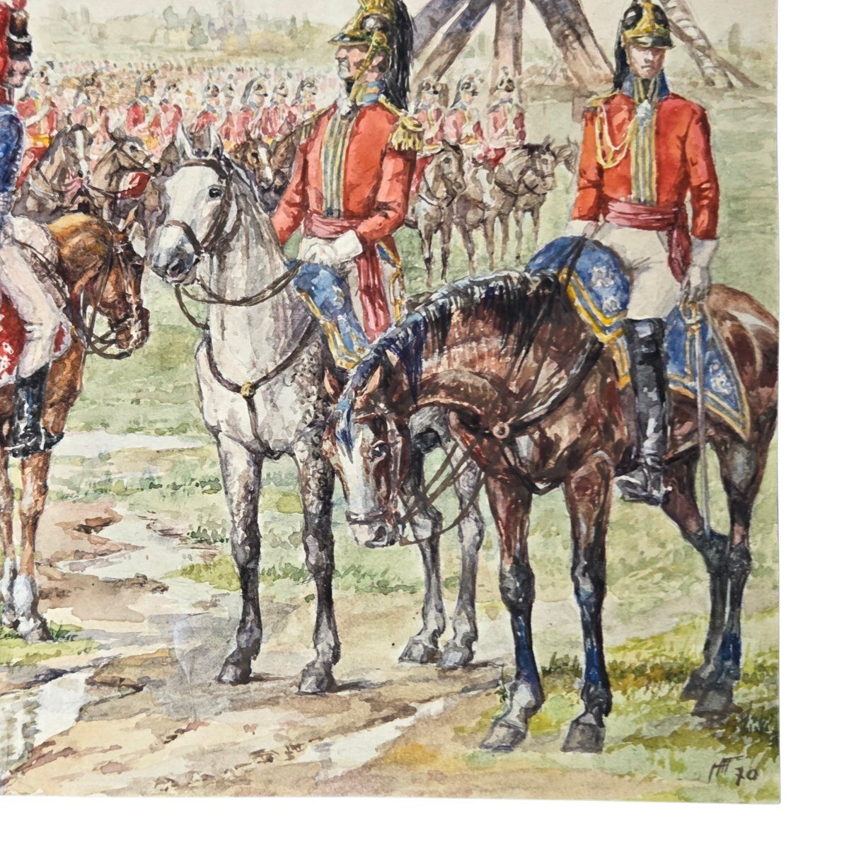photo furniture Georges Toumasov (XXe siècle) Paire d'aquarelles napoléoniennes.