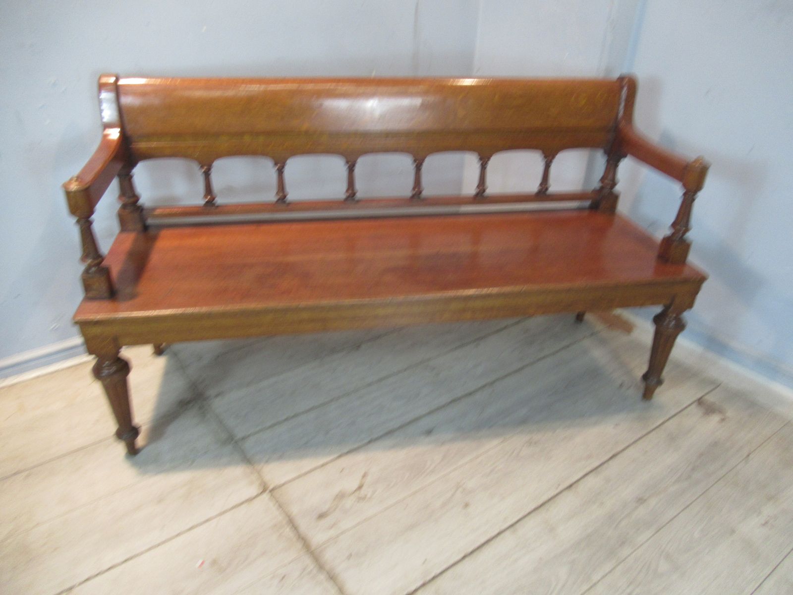 Victorian   1880s Oak Bench Seat photo furniture