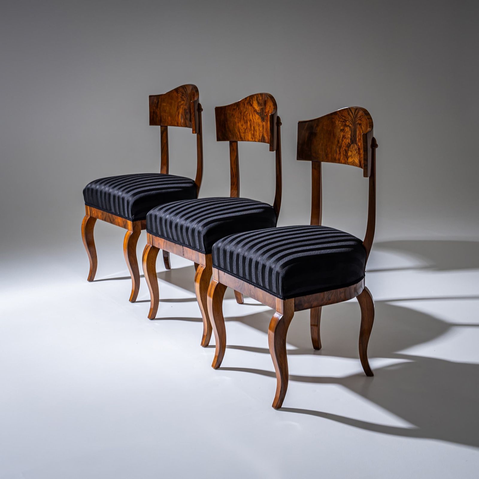 Set Of Five Biedermeier Shovel Back Chairs In Walnut, Circa 1830 photo 3925.0