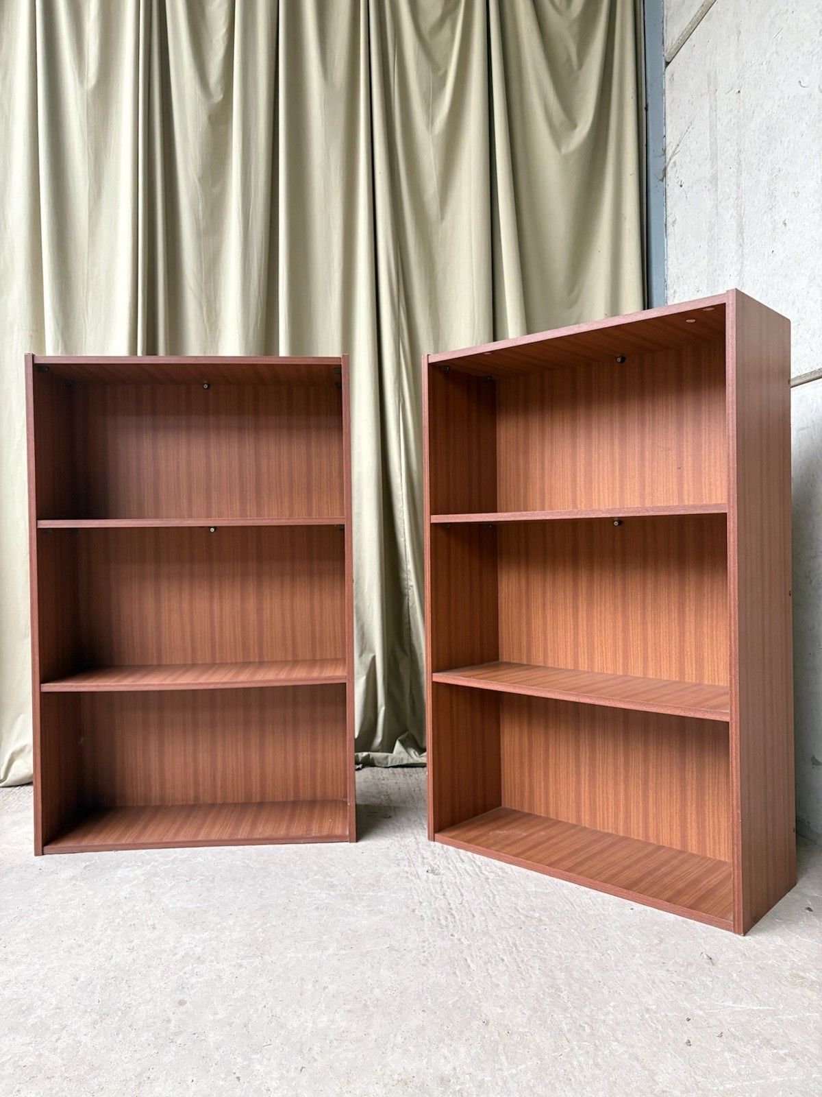 Vtg Late Mid Century Pair Of Freestanding Bookcases Wall Units Retro R1040 photo Furniture
