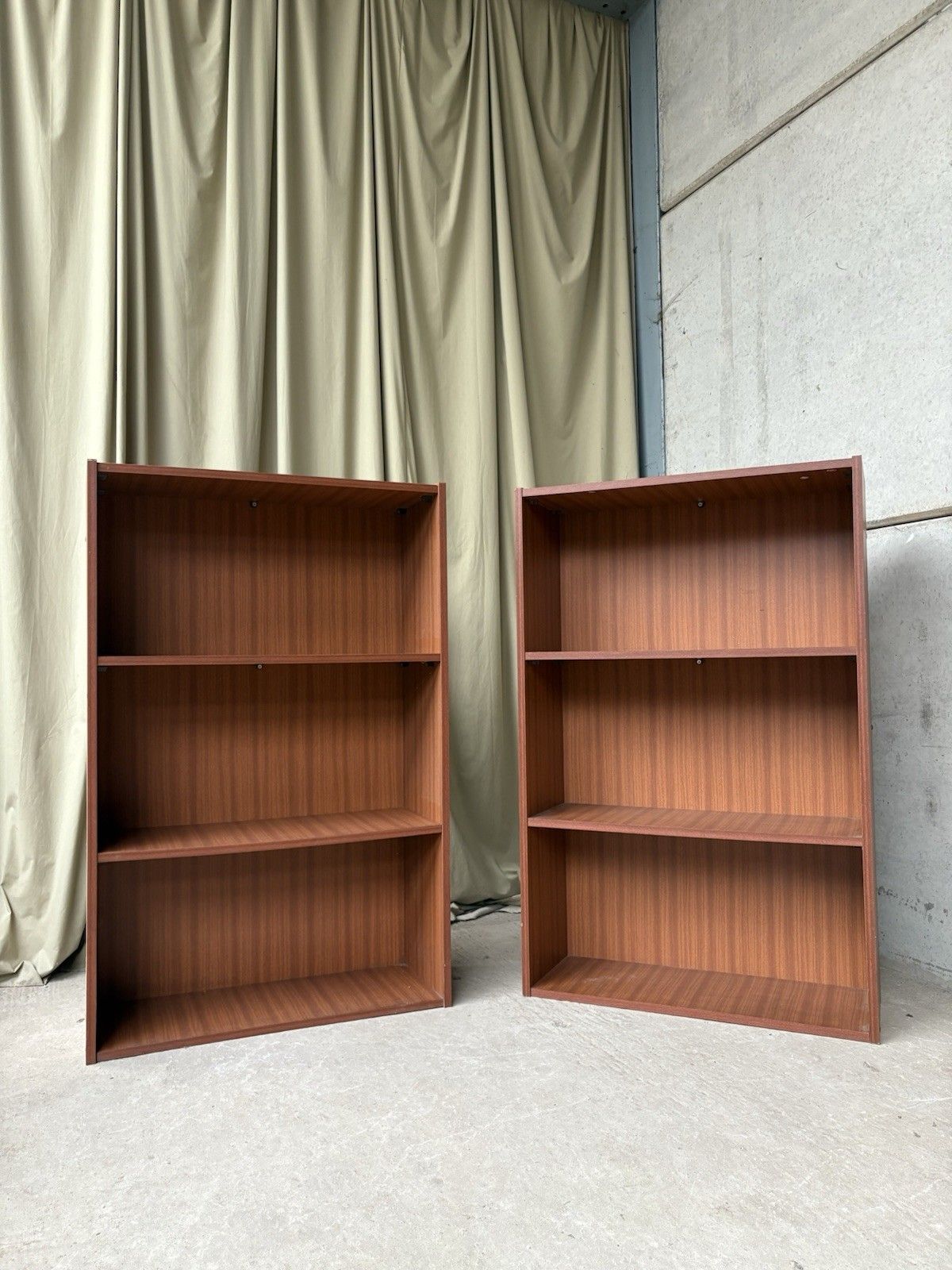 Vtg Late Mid Century Pair Of Freestanding Bookcases Wall Units Retro R1040 photo 281.75
