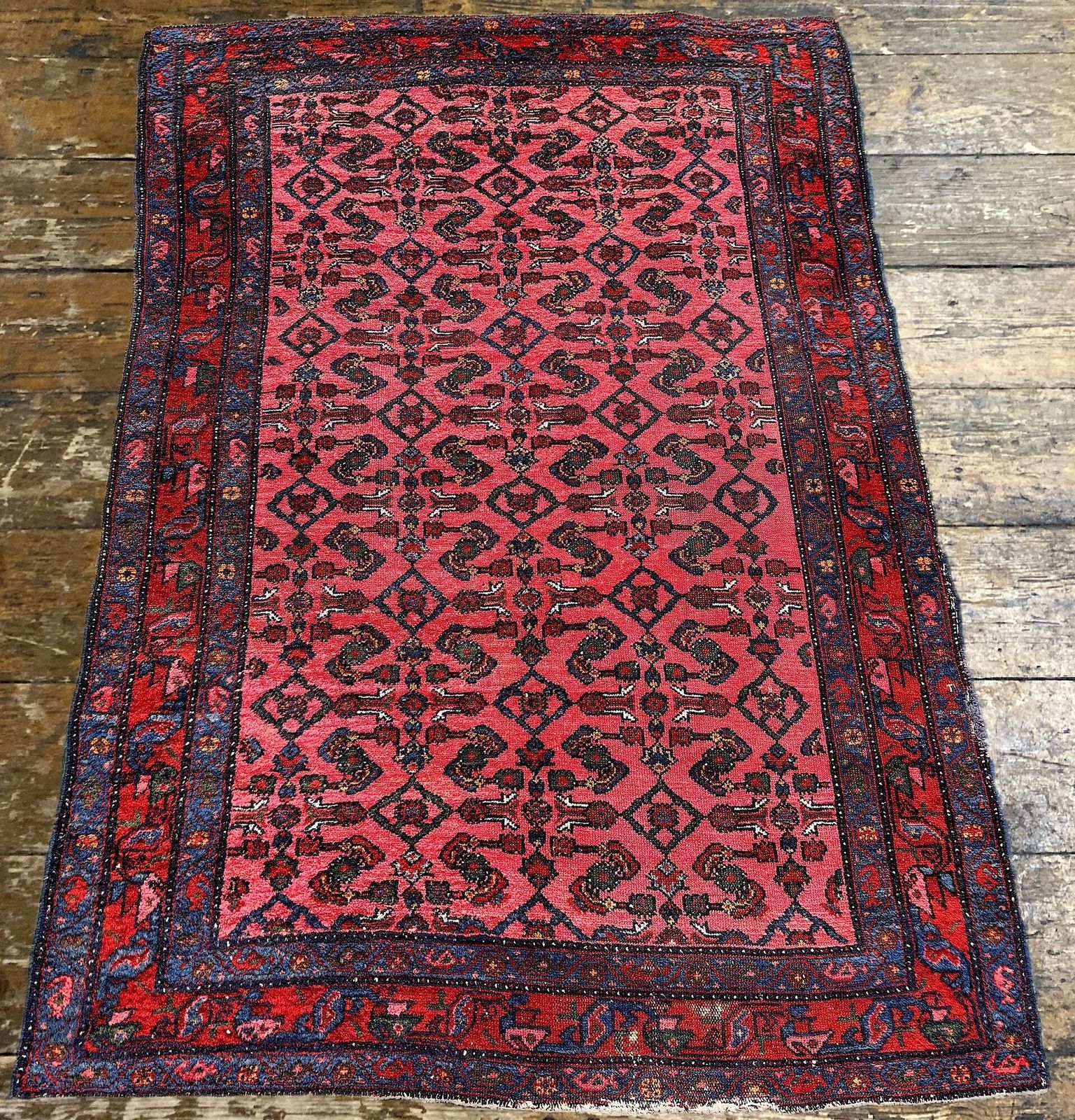 Antique Hamadan Rug 1.53m X 1.03m photo Textiles