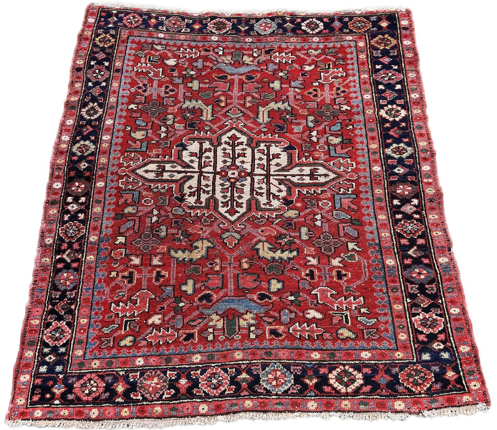 Antique Heriz Rug 1.28m X 1.15m photo furniture