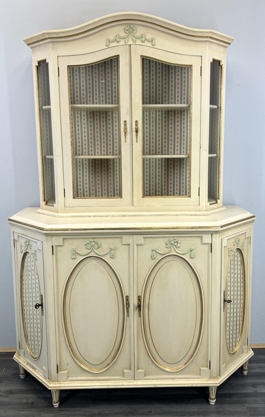 Display Cabinet Vintage French Style Shabby Chic Glazed Sideboard Lot 4792