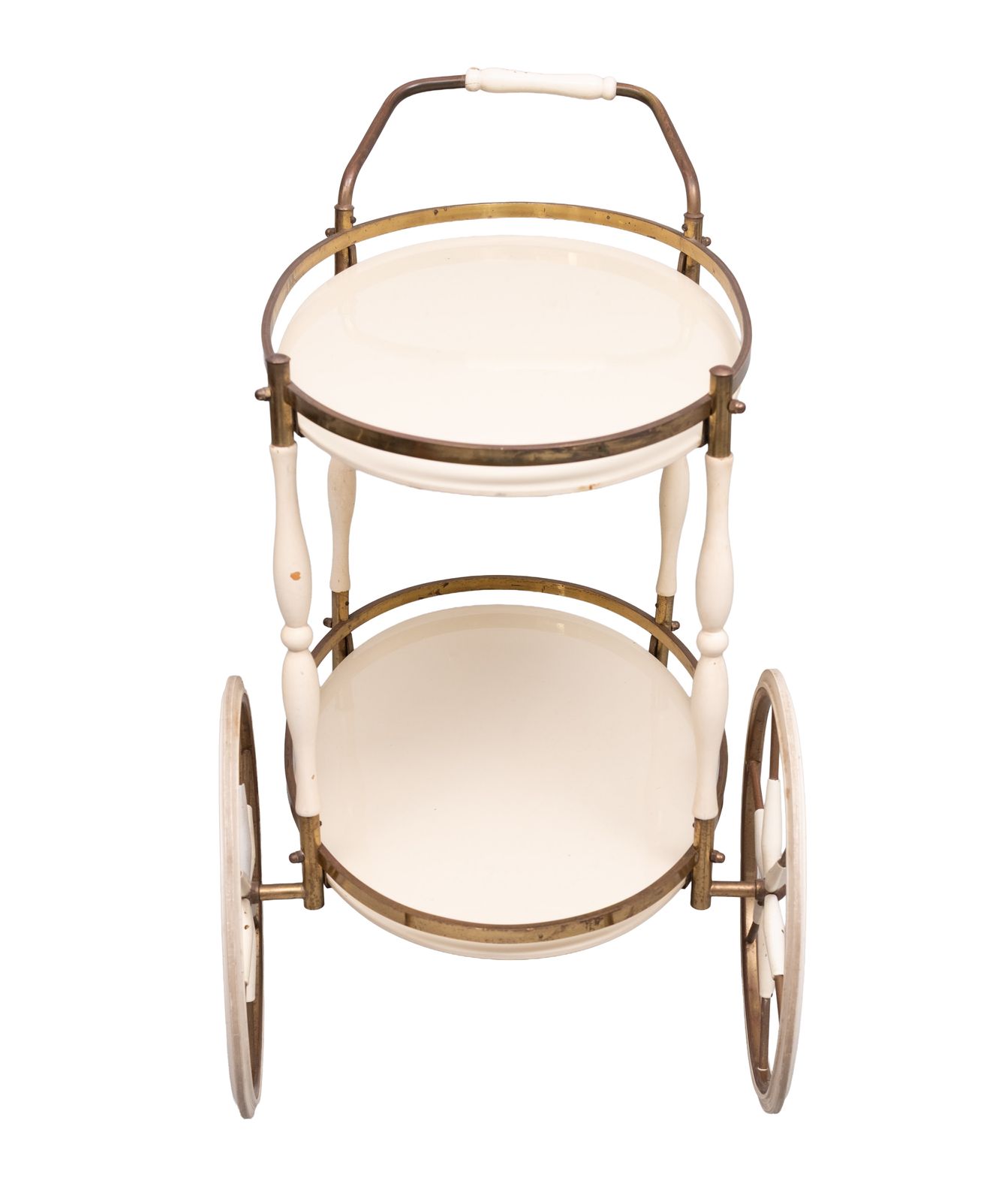 photo furniture Serveerwagen Met Ovale Glazen Bladen, Italië, Ca. Jaren 1950