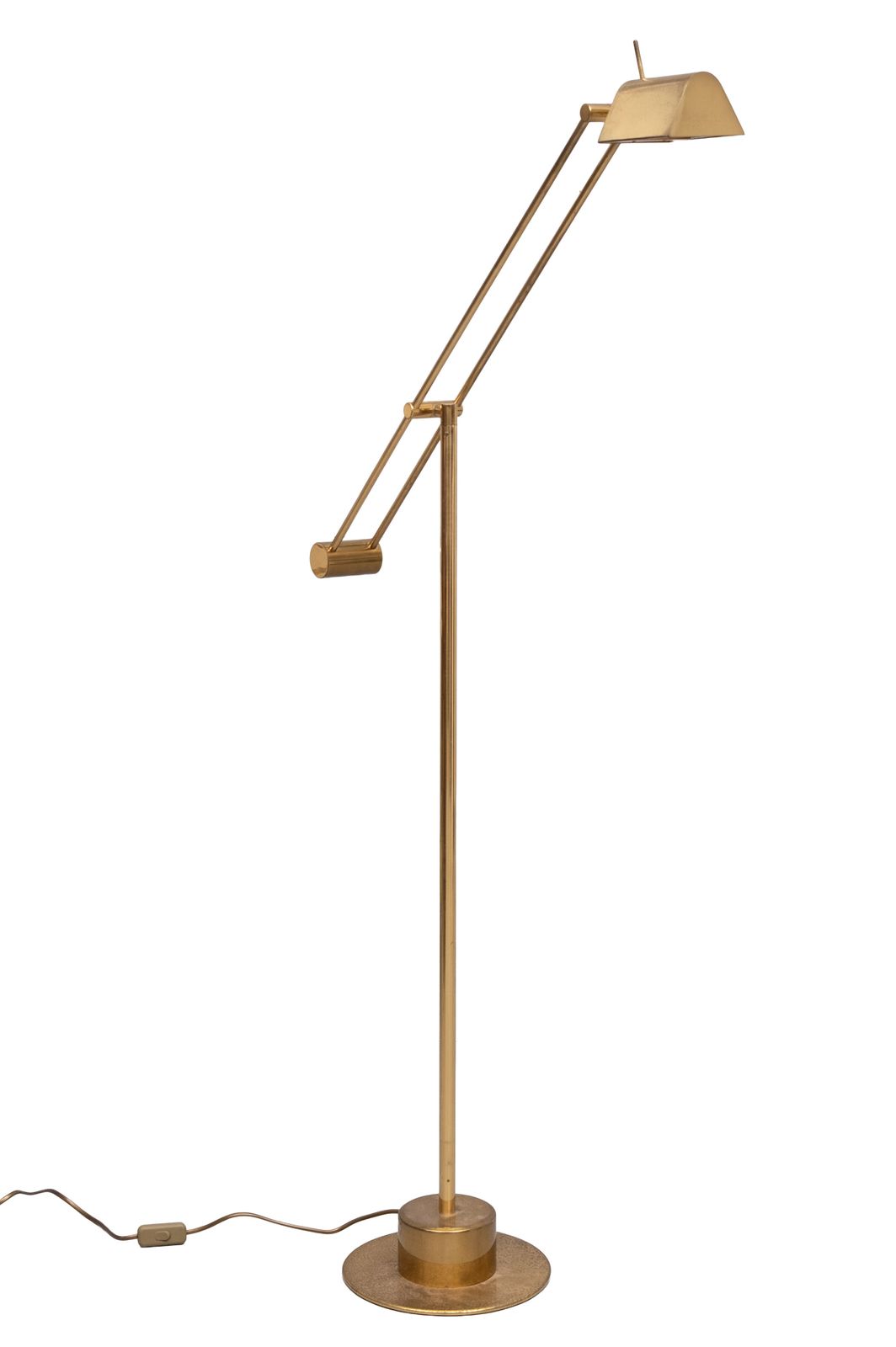 Hillebrand Brass Counter Balance Floor Lamp 1980s Germany photo vintage
