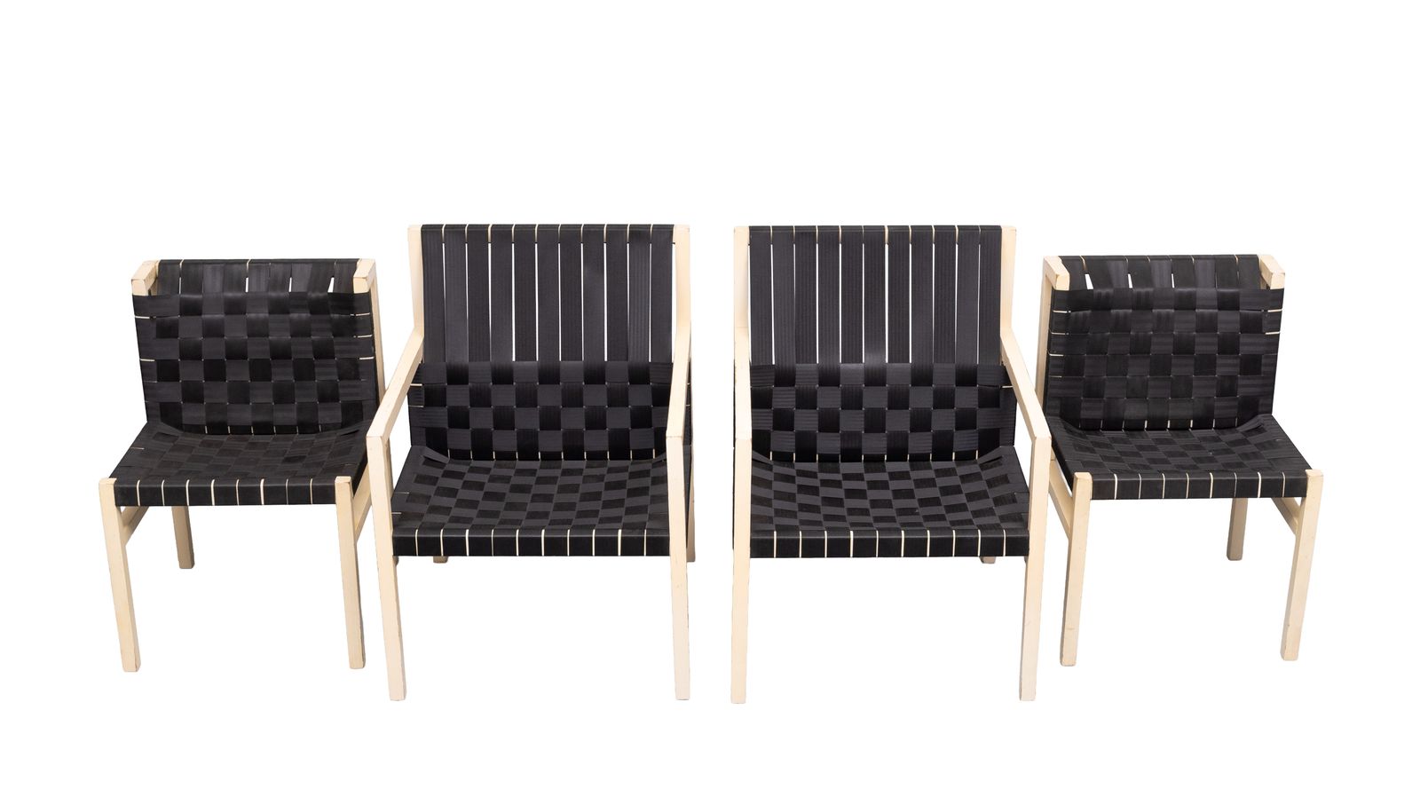 Gijs Bakker Set Of 4 ''Seatbelt'' Chairs 1978 Holland photo furniture