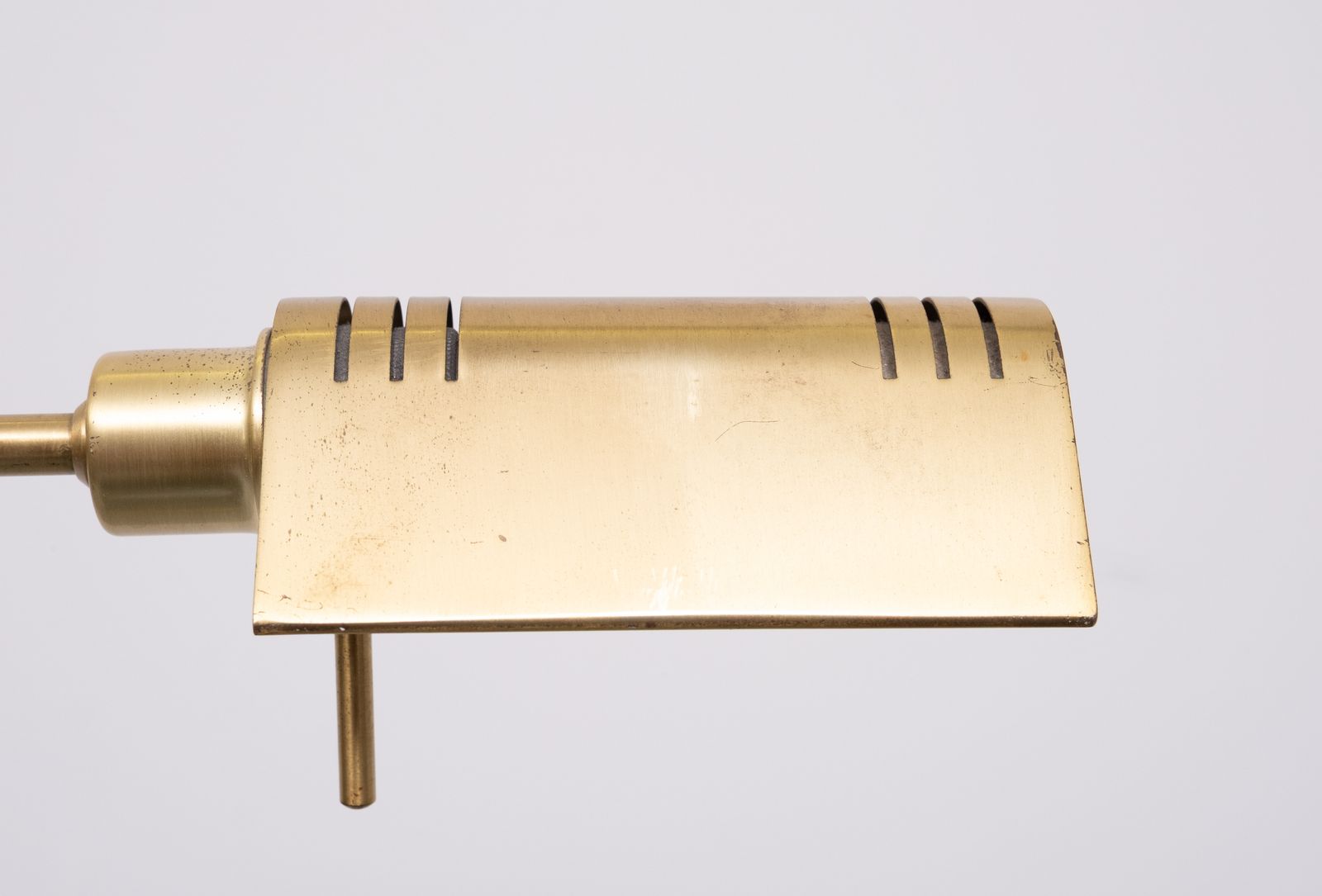 Brass Swing Arm Library Floor Lamp Holtkoetter Germany 1980s photo for sale