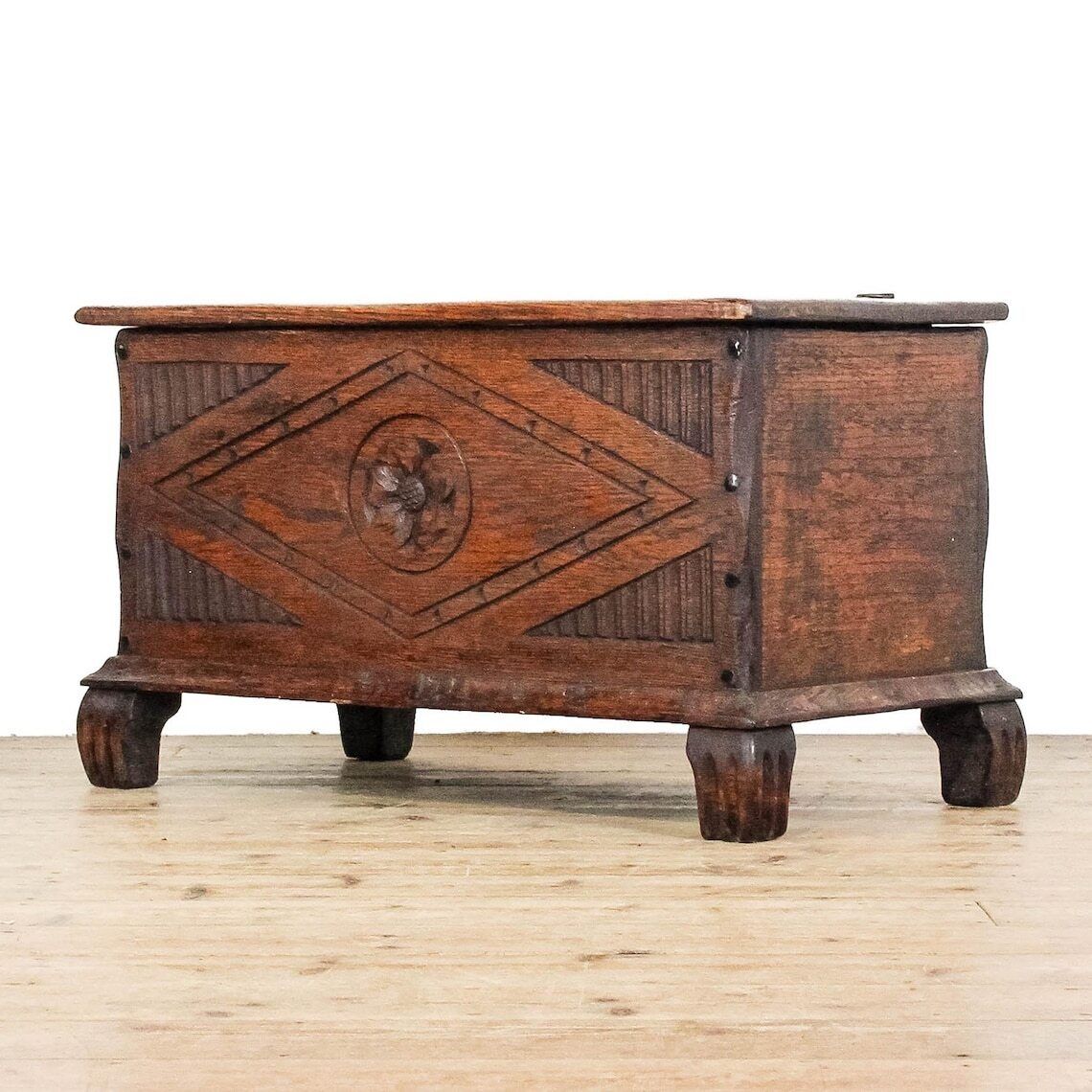 Early 20th Century Small Antique Oak Chest  Antique Coffer  Antique Furniture  Antiques  Antique Storage photo furniture