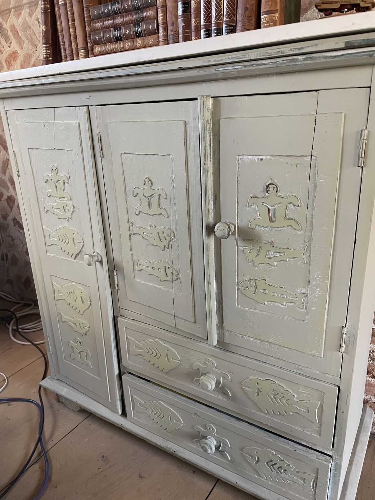 Indonesian Cabinet Hard Wood Painted Farrow And Ball photo vinterior