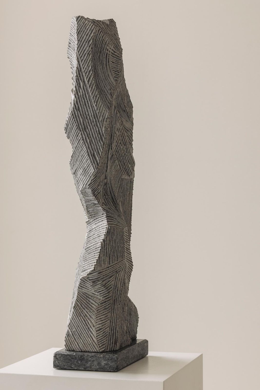 Abstract Sculpture Carved From Natural Stone By Marc Verdoodt, Belgium 1980s. photo vintage