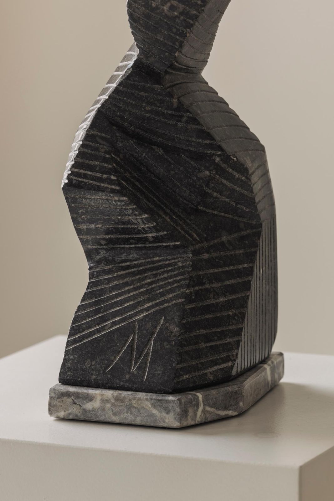 Abstract Sculpture Carved From Natural Stone By Marc Verdoodt, Belgium 1980s. photo vintage