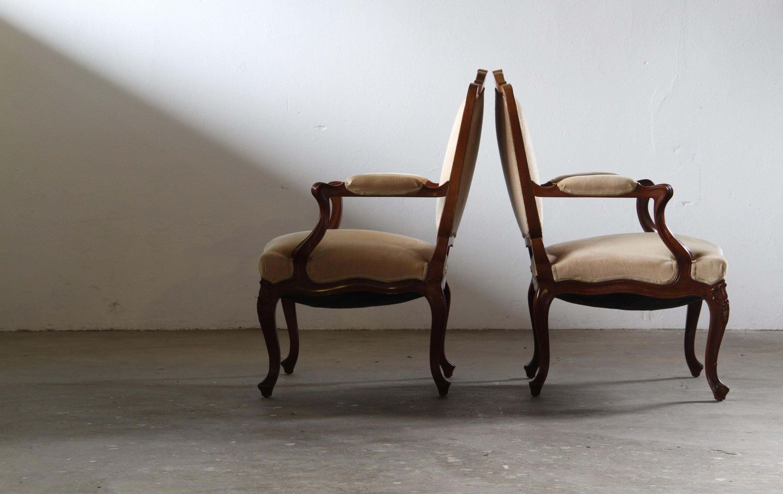 Pair Of Vintage Danish Antique 18th Century Lounge Chair, Style Of Louis XV photo buy