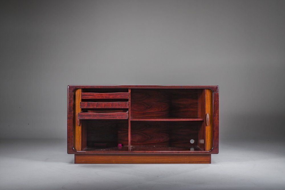 Danish Rosewood Tambour Sideboard From Dyrlund, 1960s photo furniture