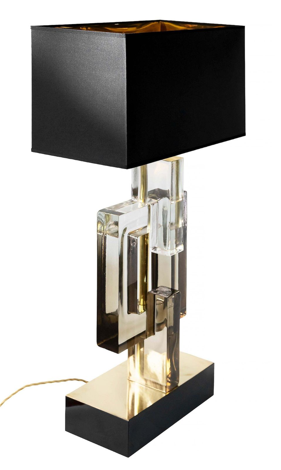 Pair Of Large Italian Table Lamps In Murano Glass photo Lighting