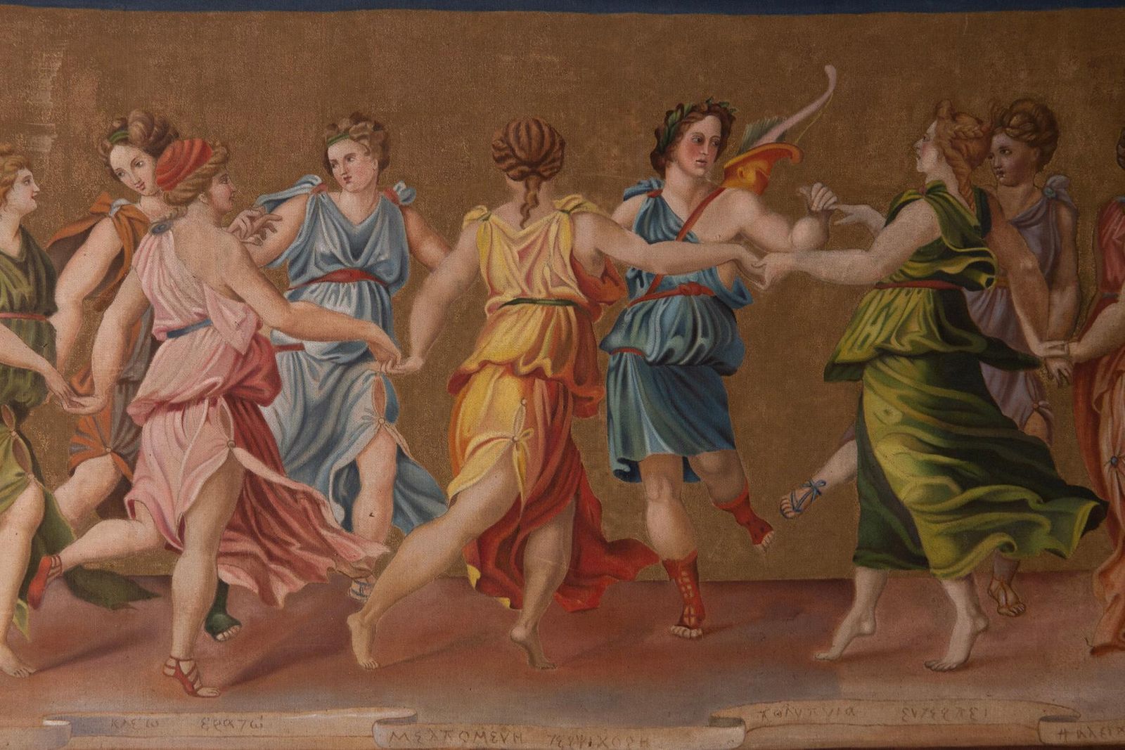Painting Depicting "Apollo Dancing With The Nine Muses" photo Art