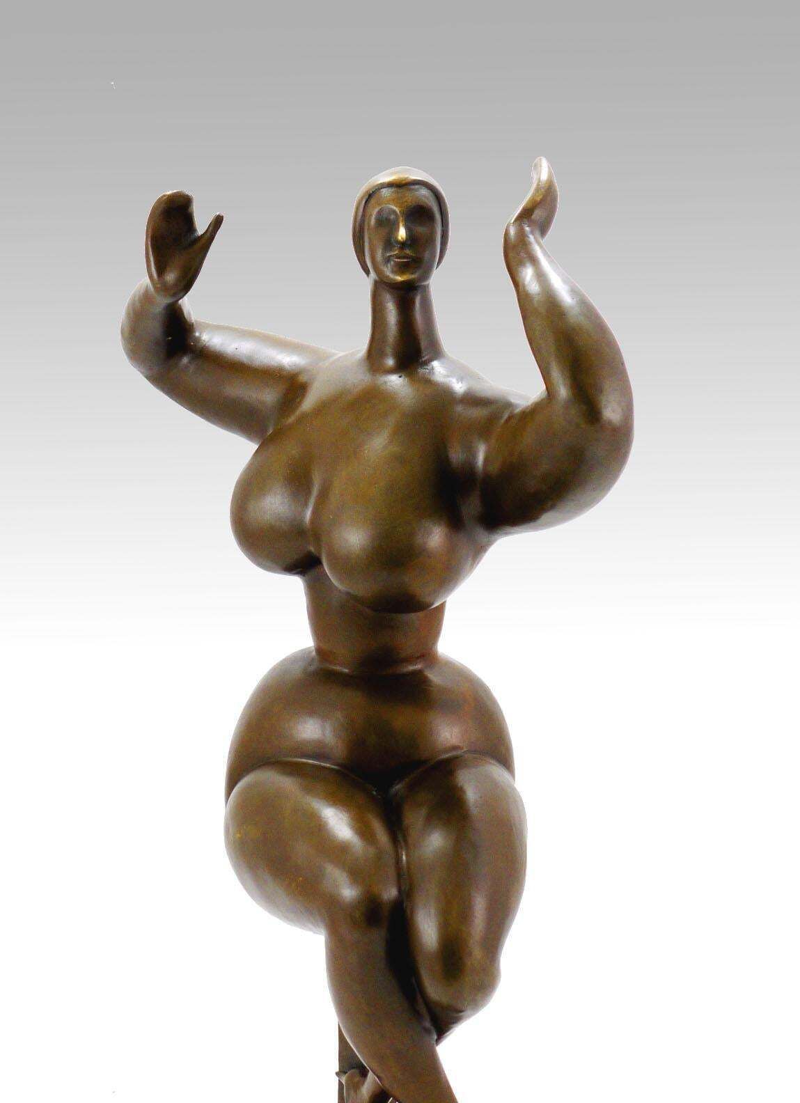 Bronze Seated Female Figure With Raised Arms Modern Style 20th Century photo for sale