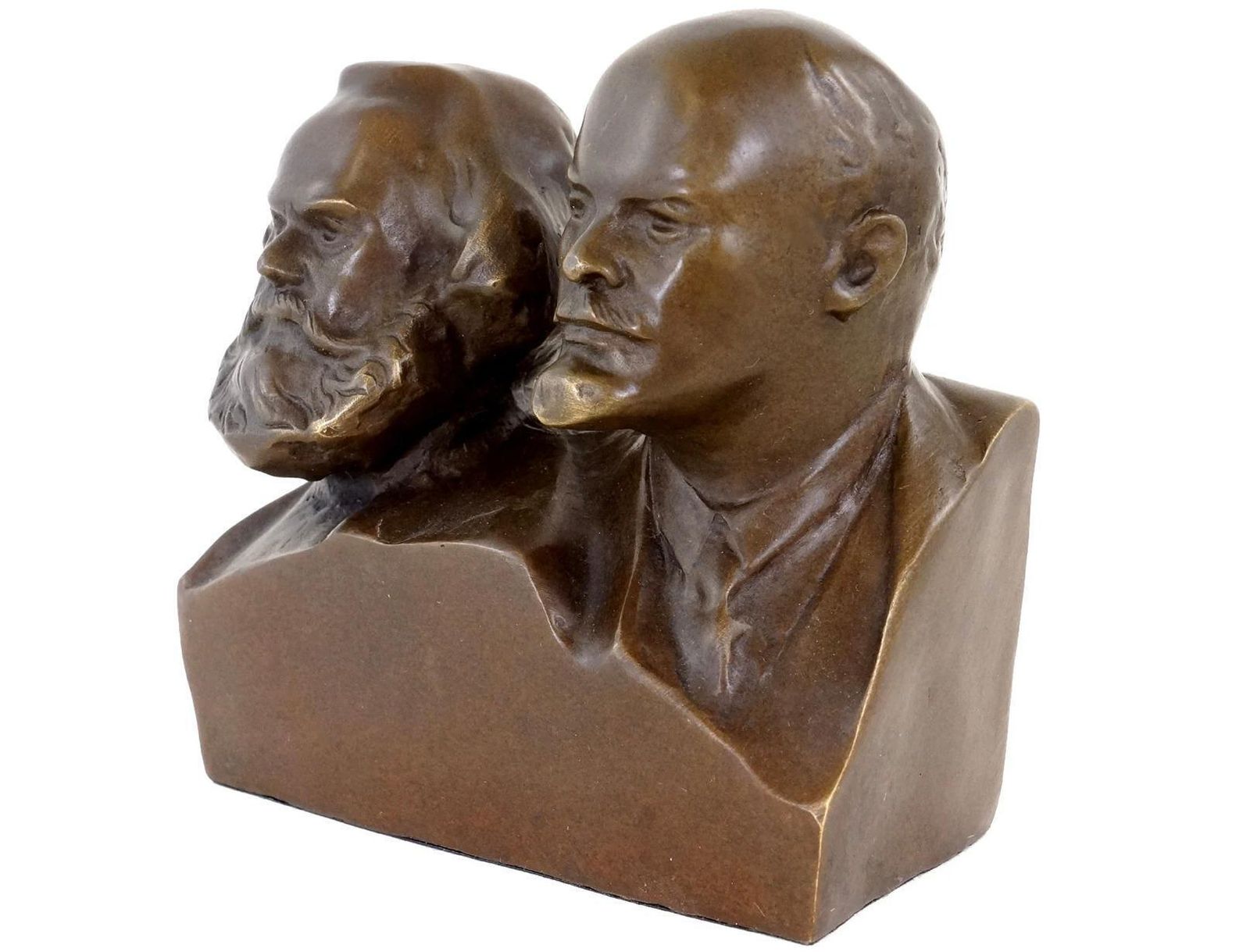 Bronze Bust Of Karl Marx And Vladimir Lenin, 20th Century photo 1021.0